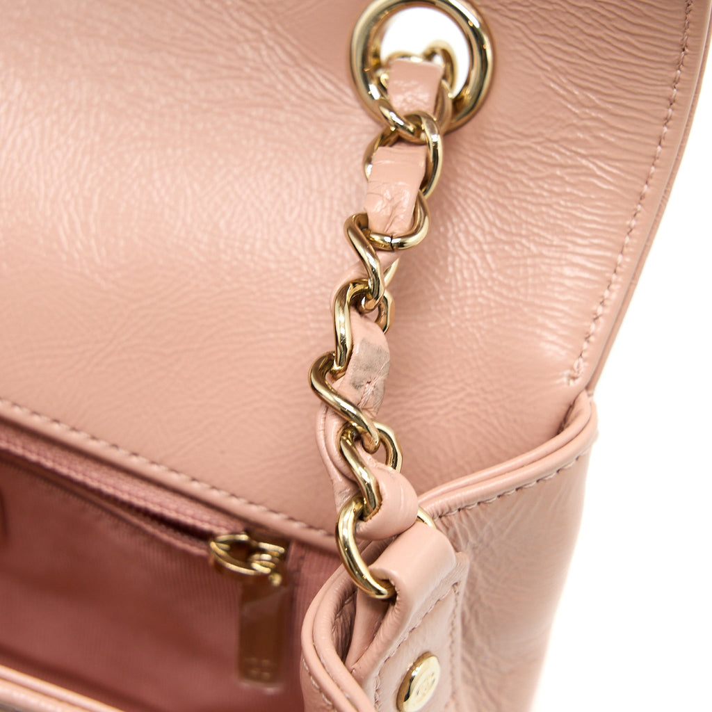 CHANEL SEASONAL FLAP BAG AGED CALFSKIN PINK LGHW