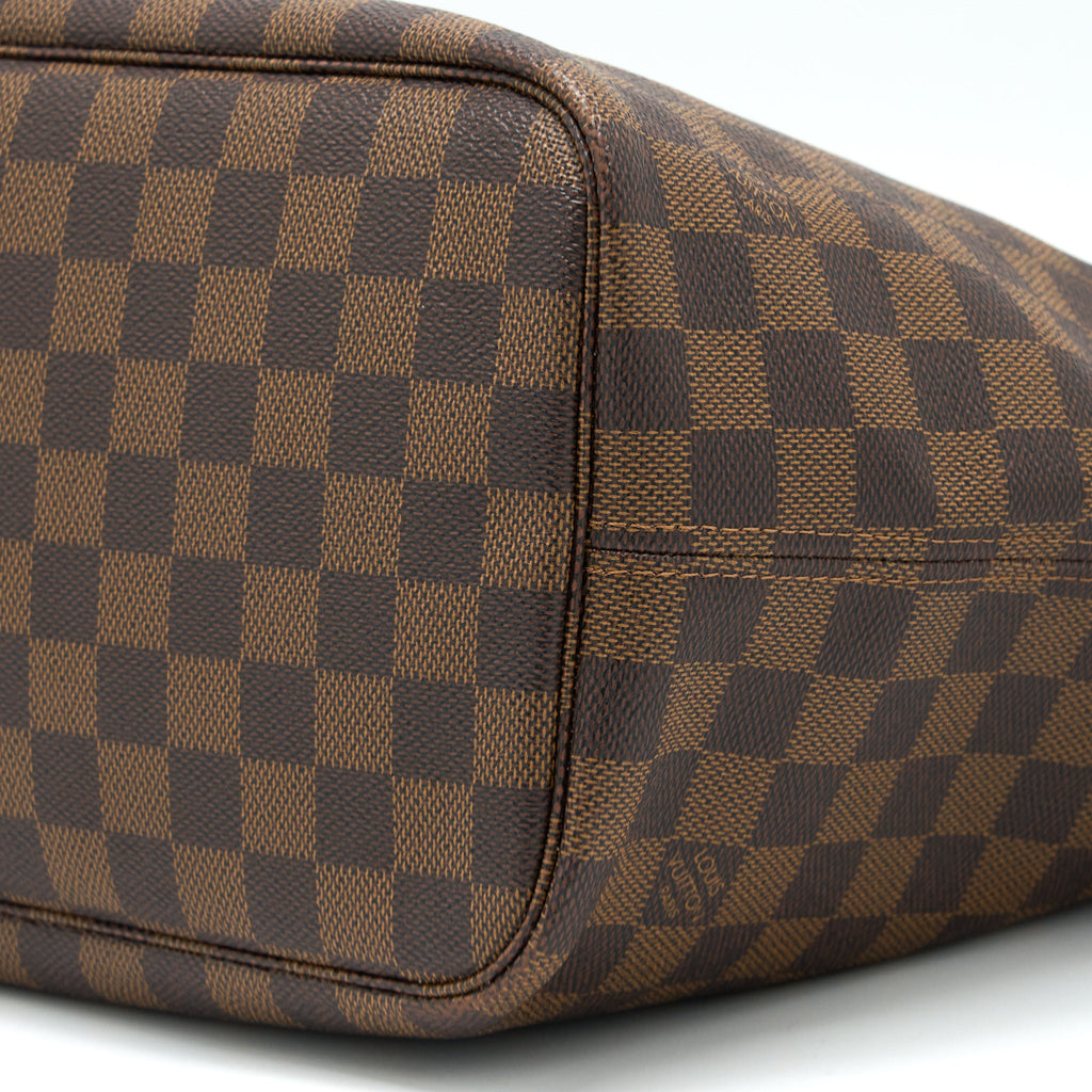 LOUIS VUITTON NEVERFULL MM DAMIER EBENE/PINK GHW