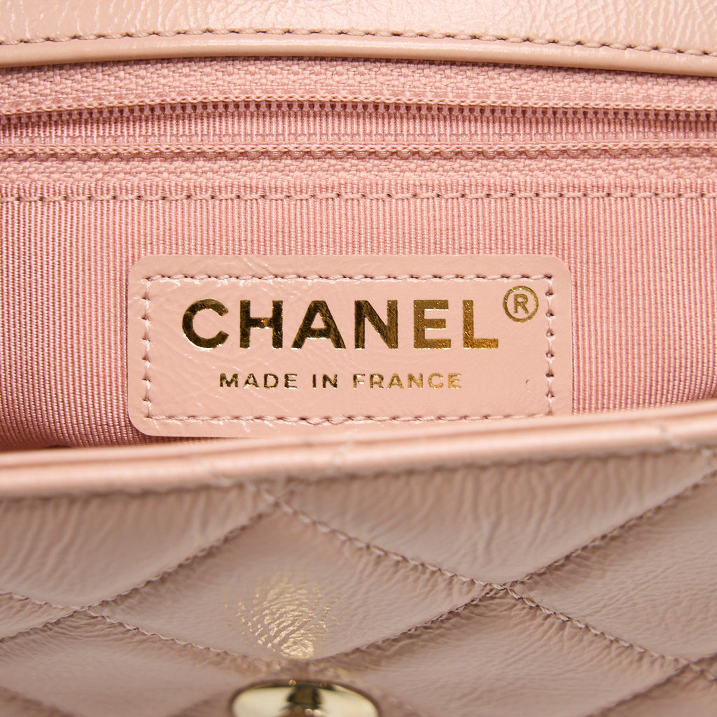 CHANEL SEASONAL FLAP BAG AGED CALFSKIN PINK LGHW