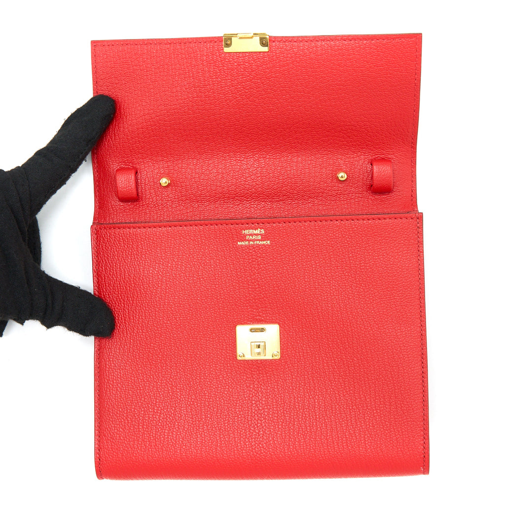 HERMES CLIC 16 WALLET MYSORE RED GHW