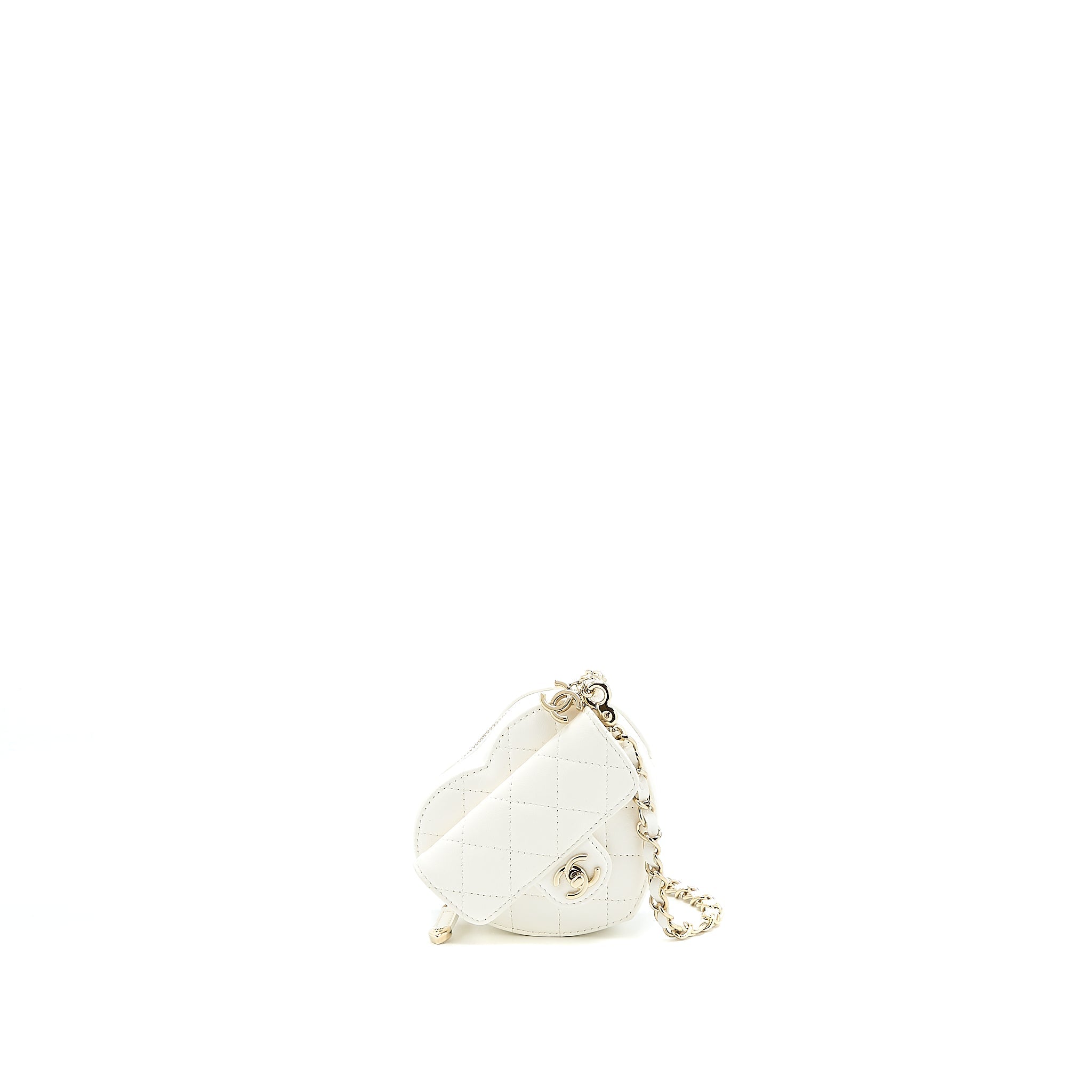 CHANEL HEART BELT BAG LAMBSKIN WHITE LGHW