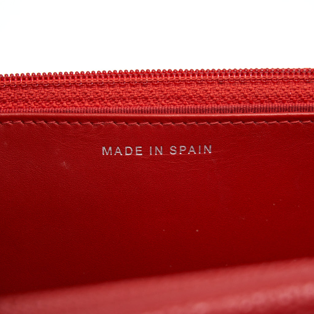 CHANEL WALLET ON CHAIN CAVIAR RED WITH SHW SERIAL 18
