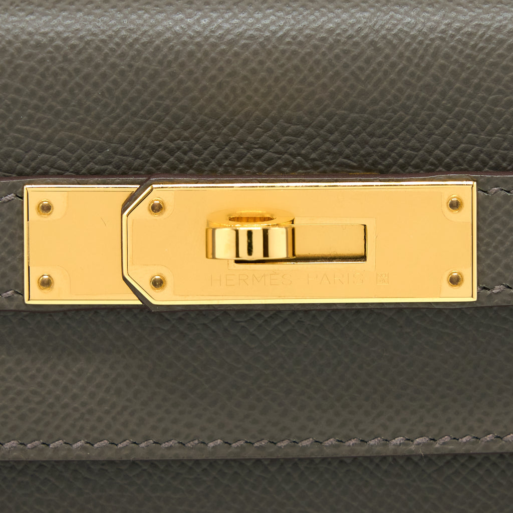 HERMES KELLY 28 SELLIER EPSOM 8F GRIS ETAIN GHW