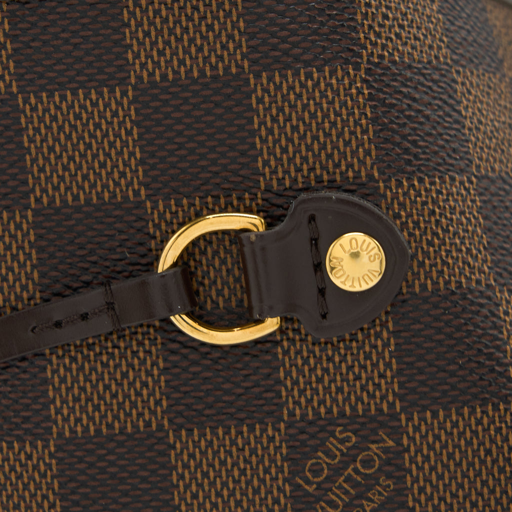 LOUIS VUITTON NEVERFULL MM DAMIER EBENE/PINK GHW