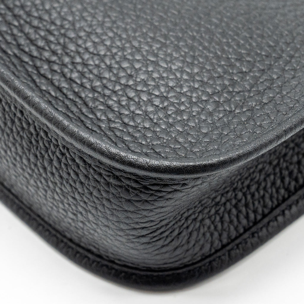 HERMES MINI EVELYNE CLEMENCE BLACK WITH BLACK/EBENE STRAP GHW