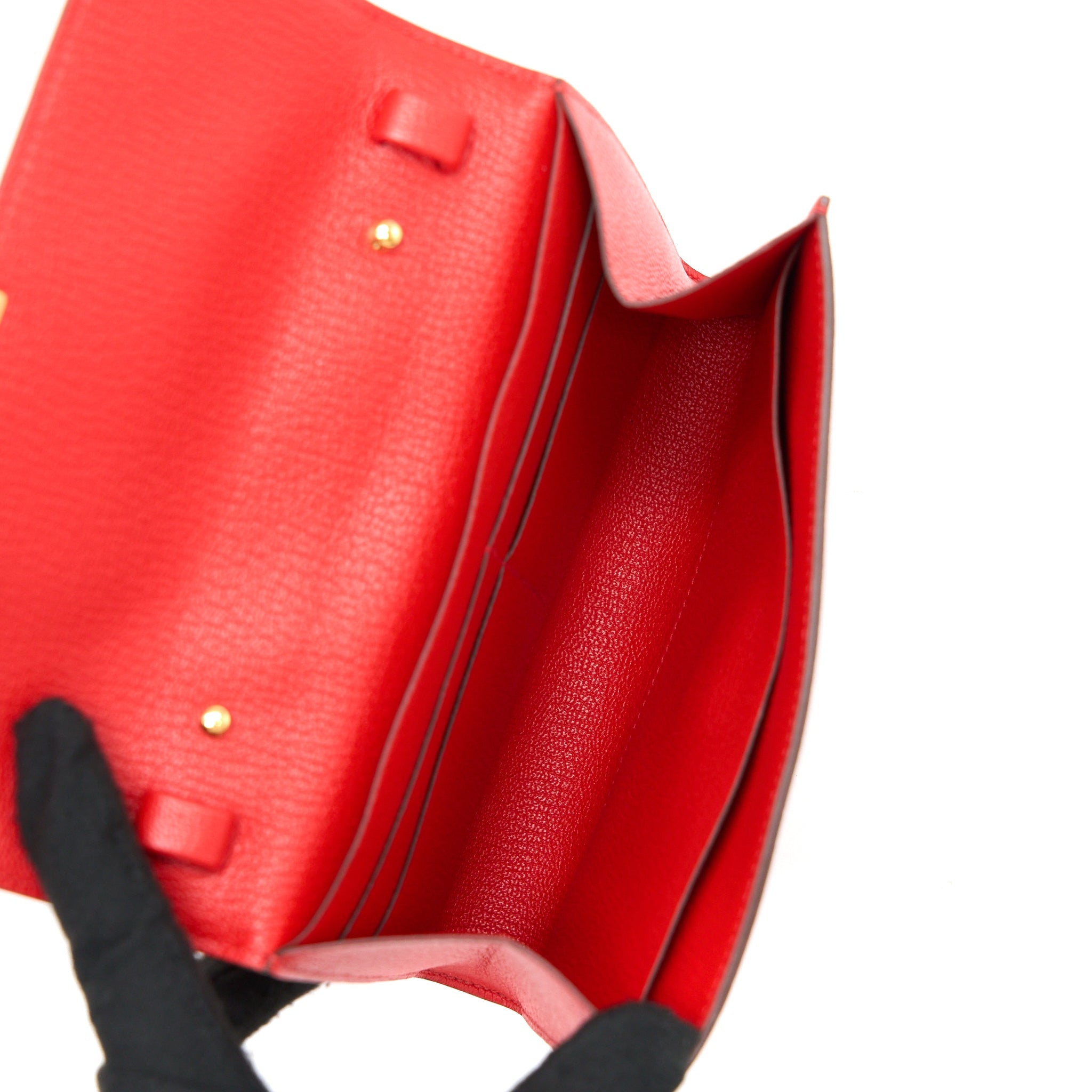 HERMES CLIC 16 WALLET MYSORE RED GHW