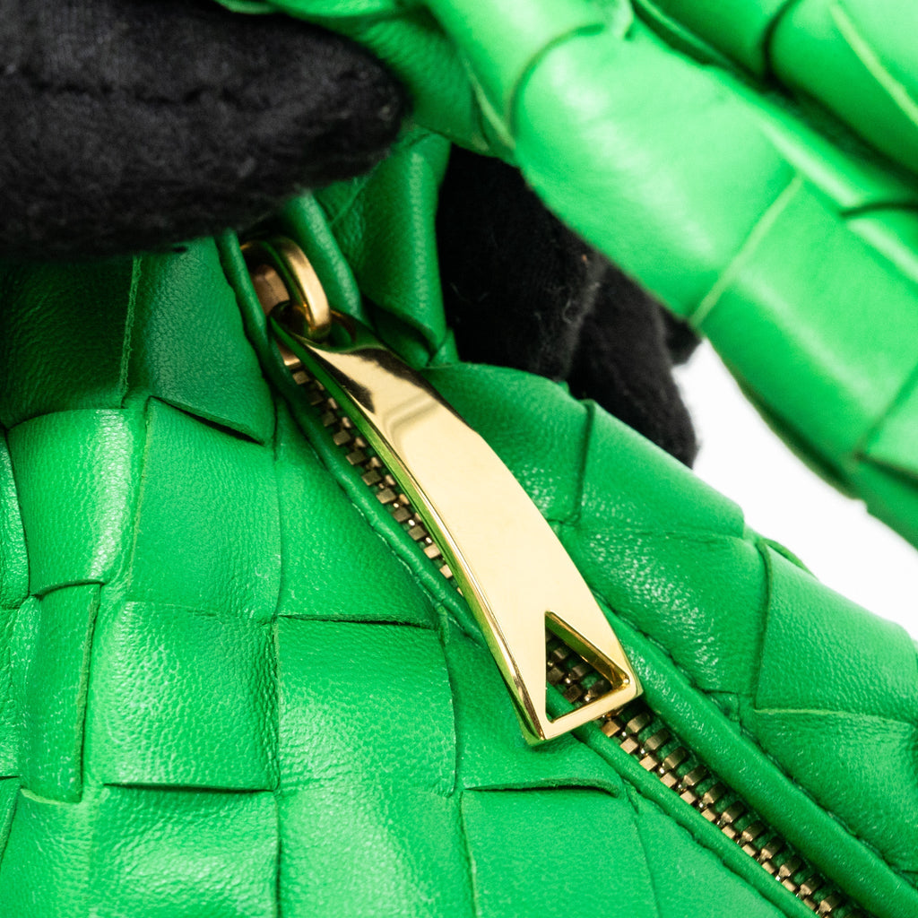 BOTTEGA VENETA MINI JODIE BAG LAMBSKIN GREEN GHW