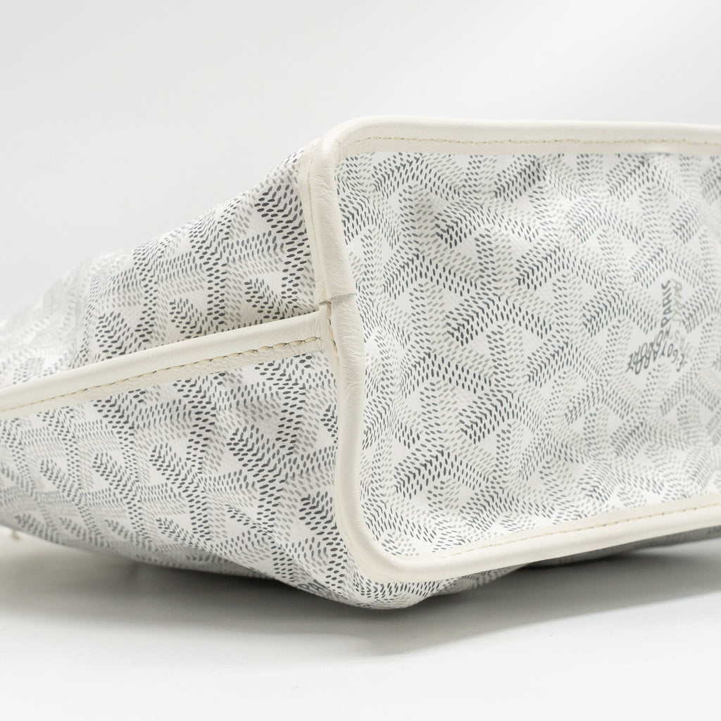 GOYARD ANJOU MINI BAG GOYARDINE CANVAS/CHEVROCHES CALFSKIN WHITE SHW