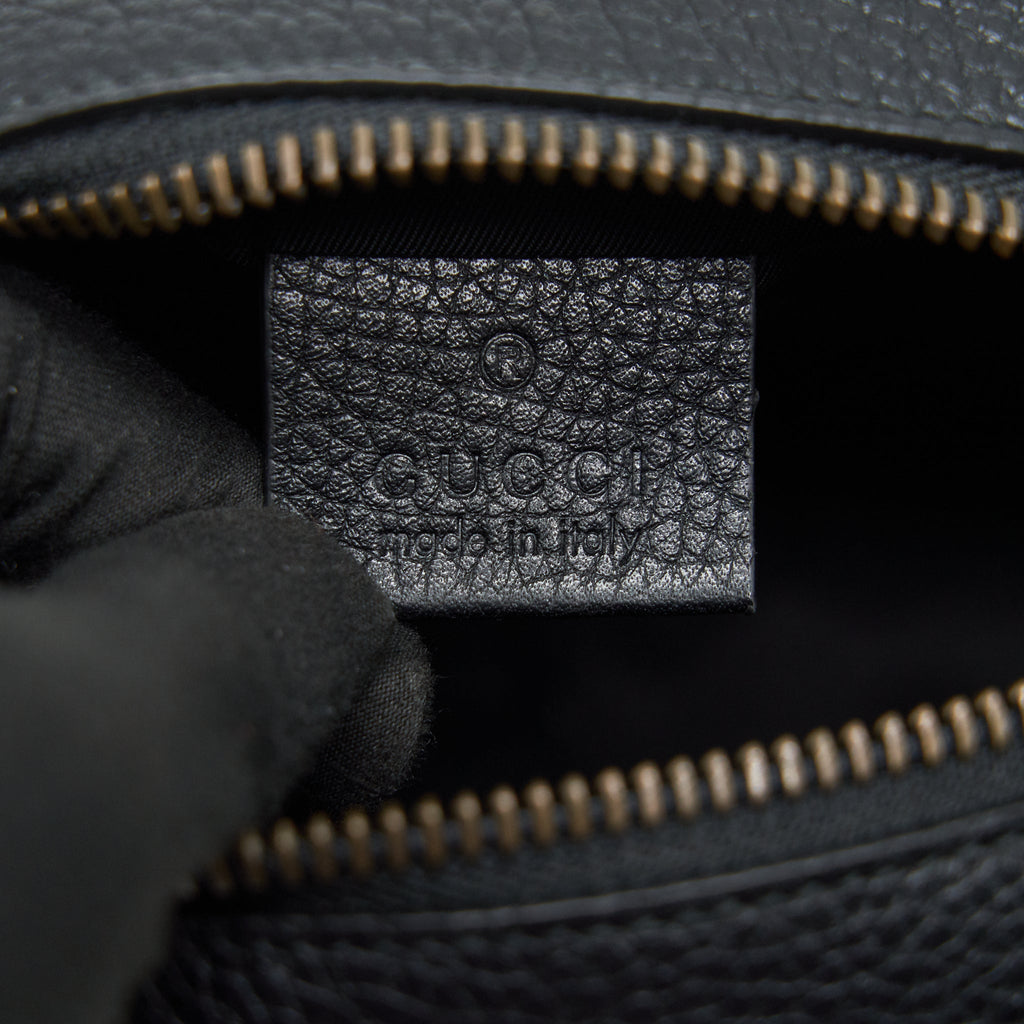 GUCCI SOHO DISCO LEATHER CROSSBODY CAMERA BAG BLACK