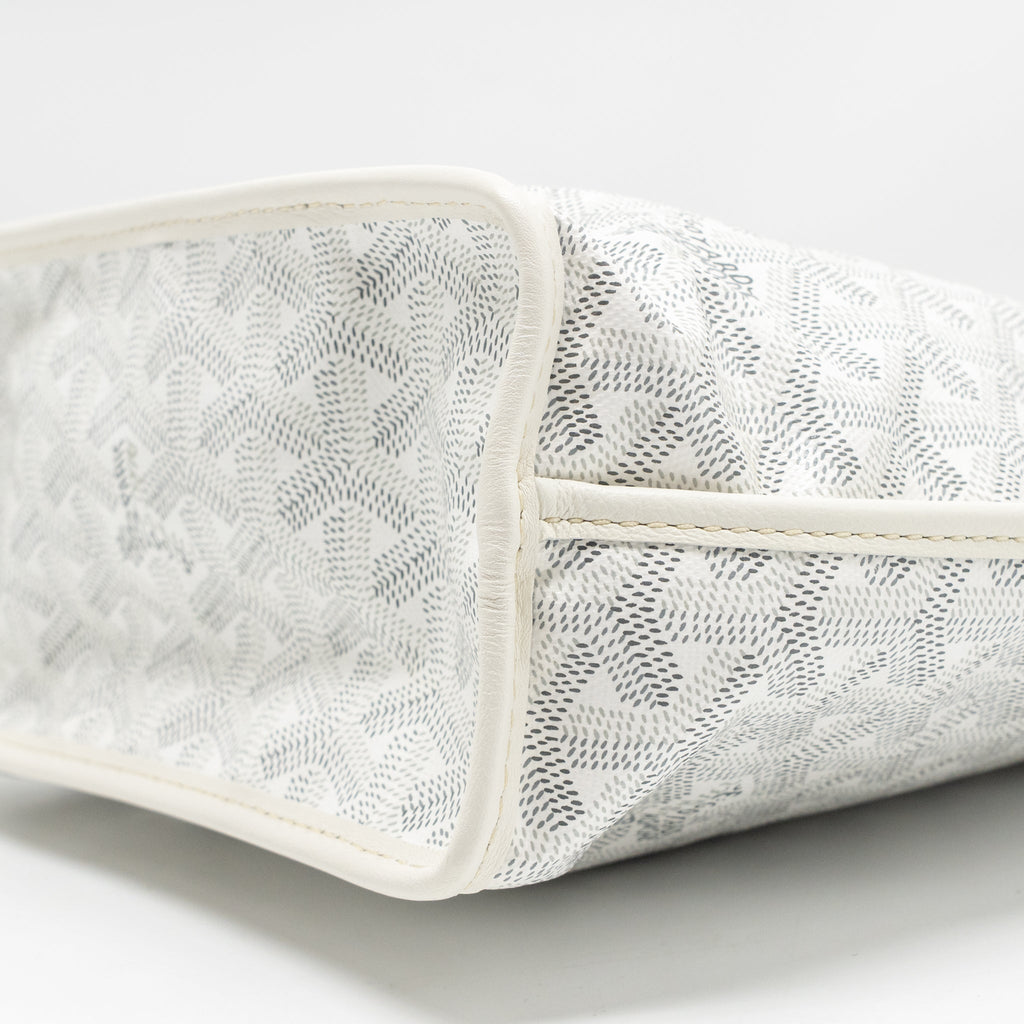 GOYARD ANJOU MINI BAG GOYARDINE CANVAS/CHEVROCHES CALFSKIN WHITE SHW