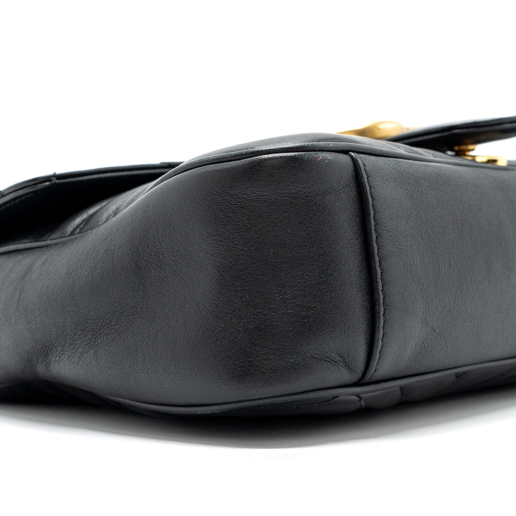 GUCCI MEDIUM GG MARMONT BAG CALFSKIN BLACK GHW