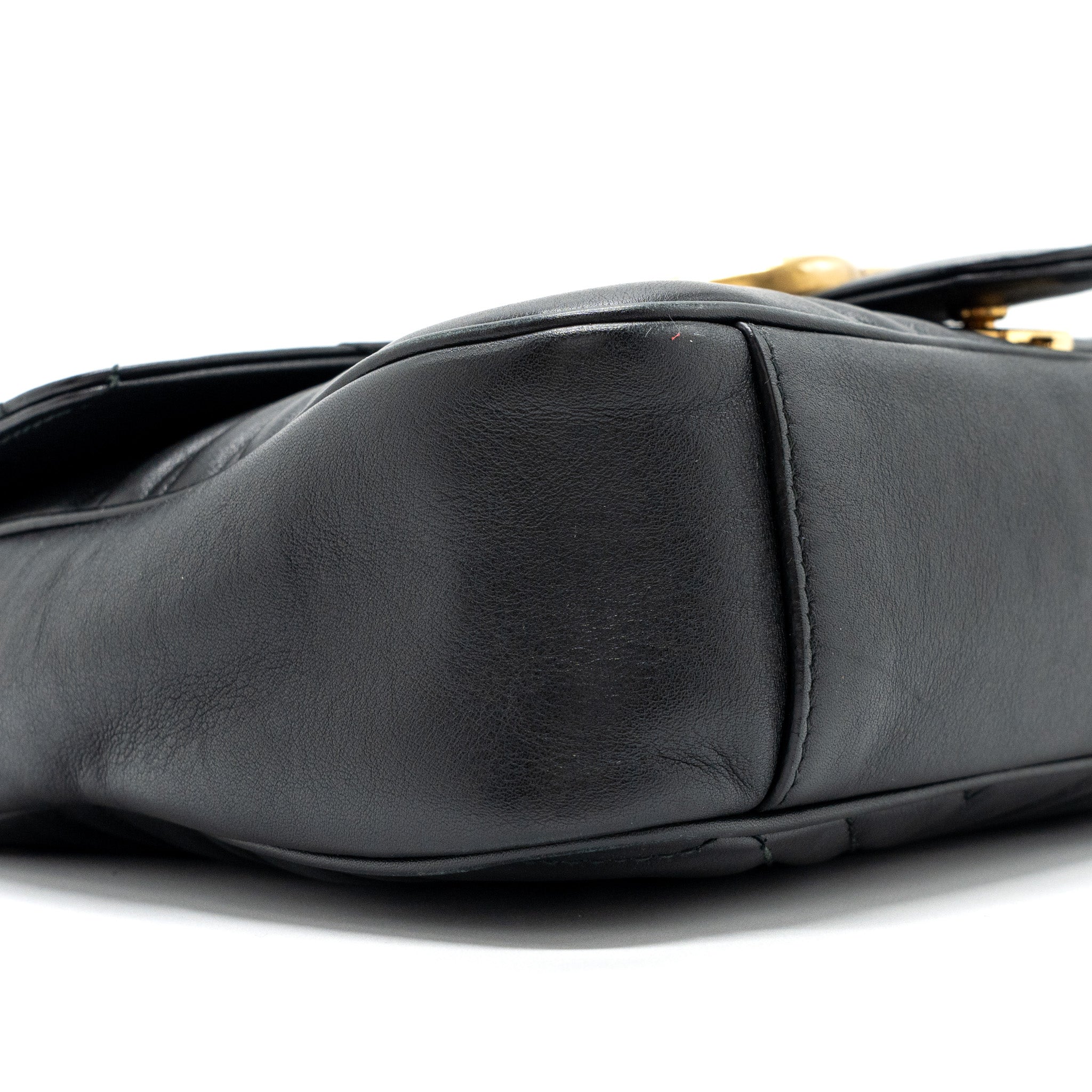 GUCCI MEDIUM GG MARMONT BAG CALFSKIN BLACK GHW