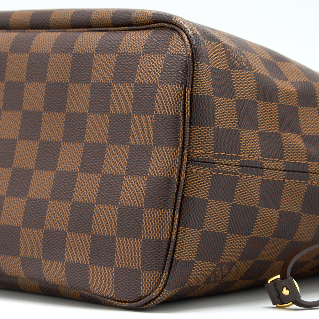 LOUIS VUITTON NEVERFULL MM DAMIER EBENE GHW WITH INITIAL S.S