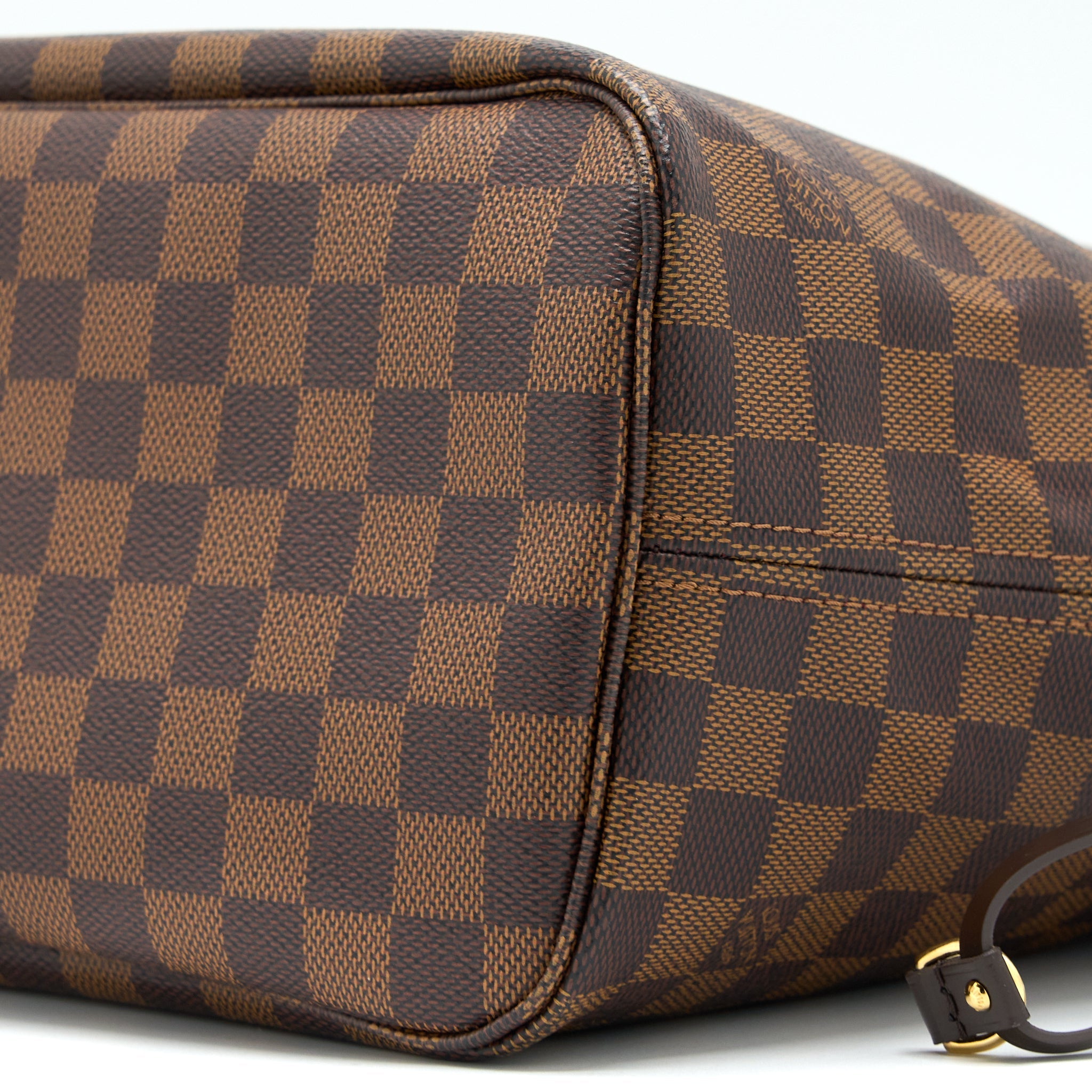 LOUIS VUITTON NEVERFULL MM DAMIER EBENE GHW WITH INITIAL S.S