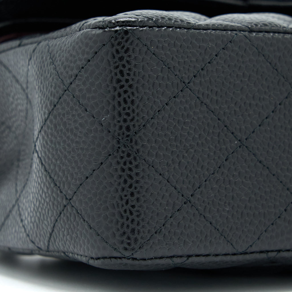 CHANEL SMALL CLASSIC FLAP BAG CAVIAR BLACK SHW