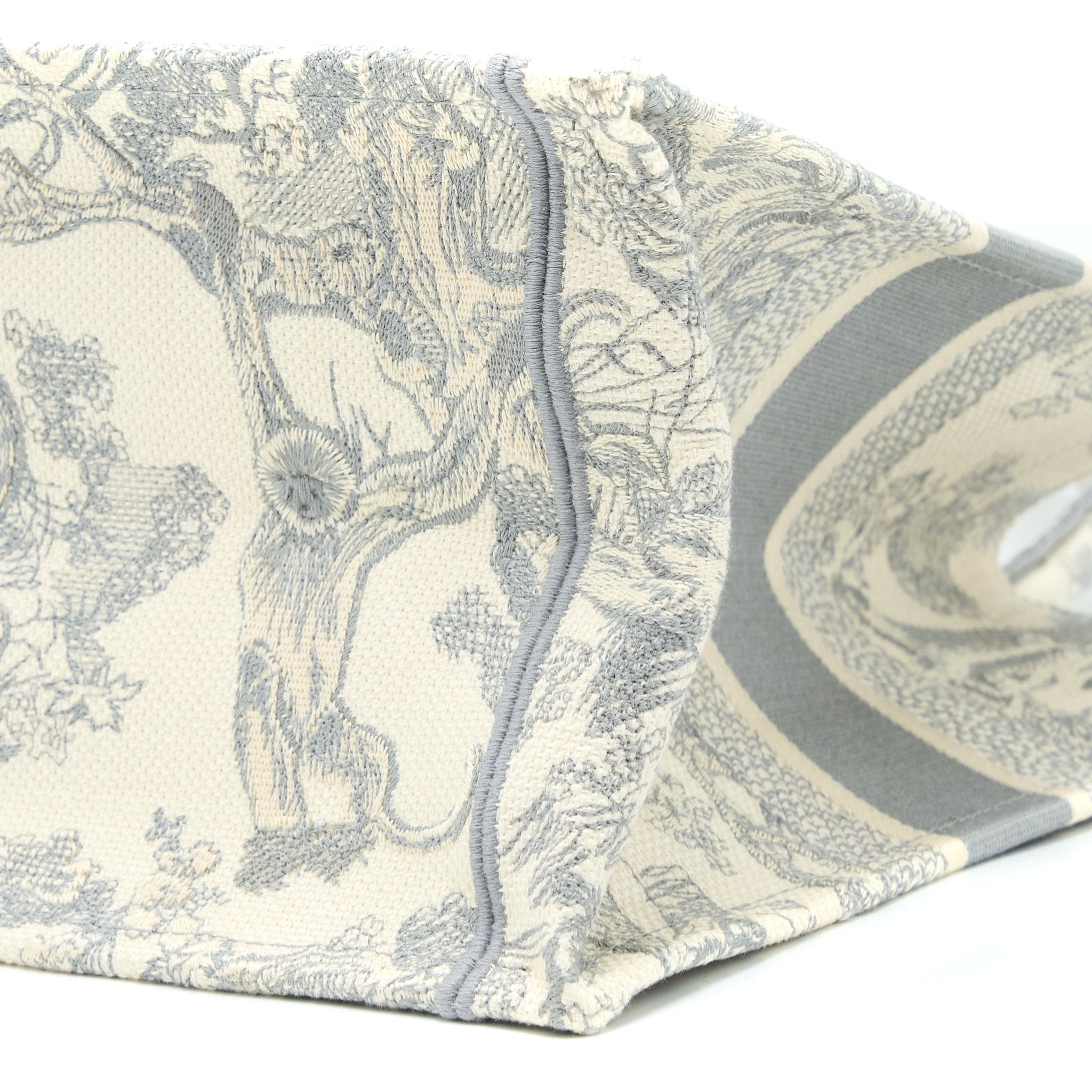 DIOR MEDIUM BOOK TOTE GREY TOILE DE JOUY EMBROIDERY