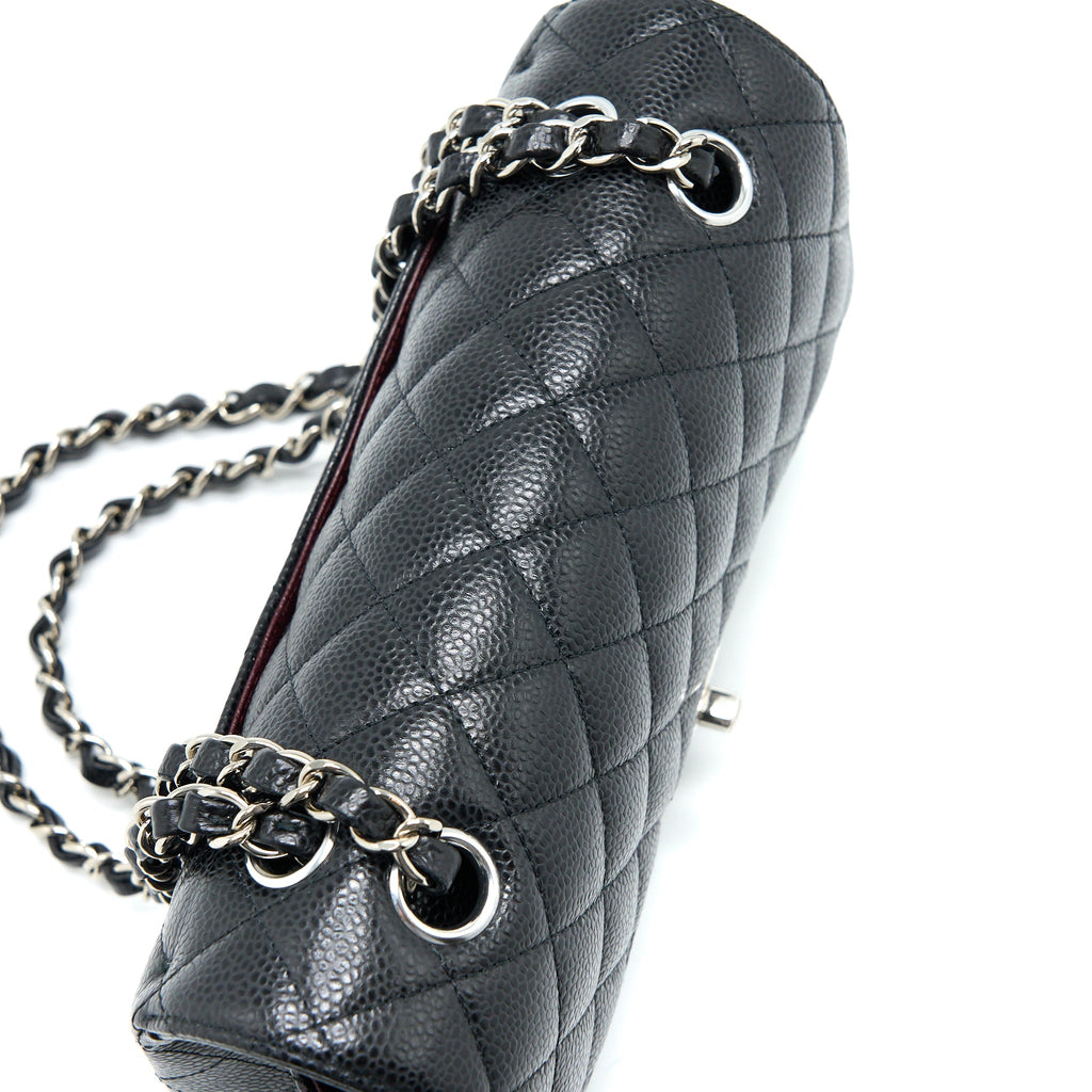 CHANEL SMALL CLASSIC FLAP BAG CAVIAR BLACK SHW