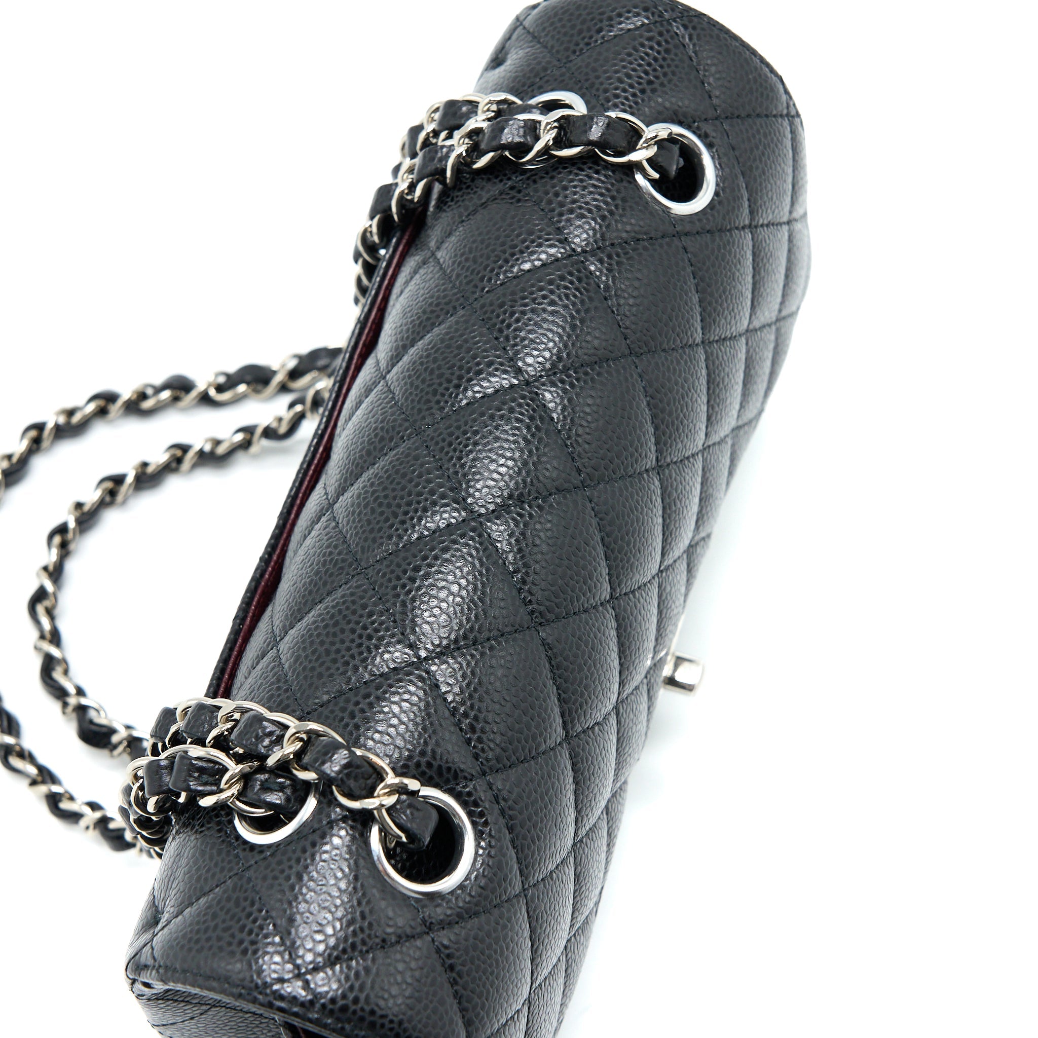 CHANEL SMALL CLASSIC FLAP BAG CAVIAR BLACK SHW