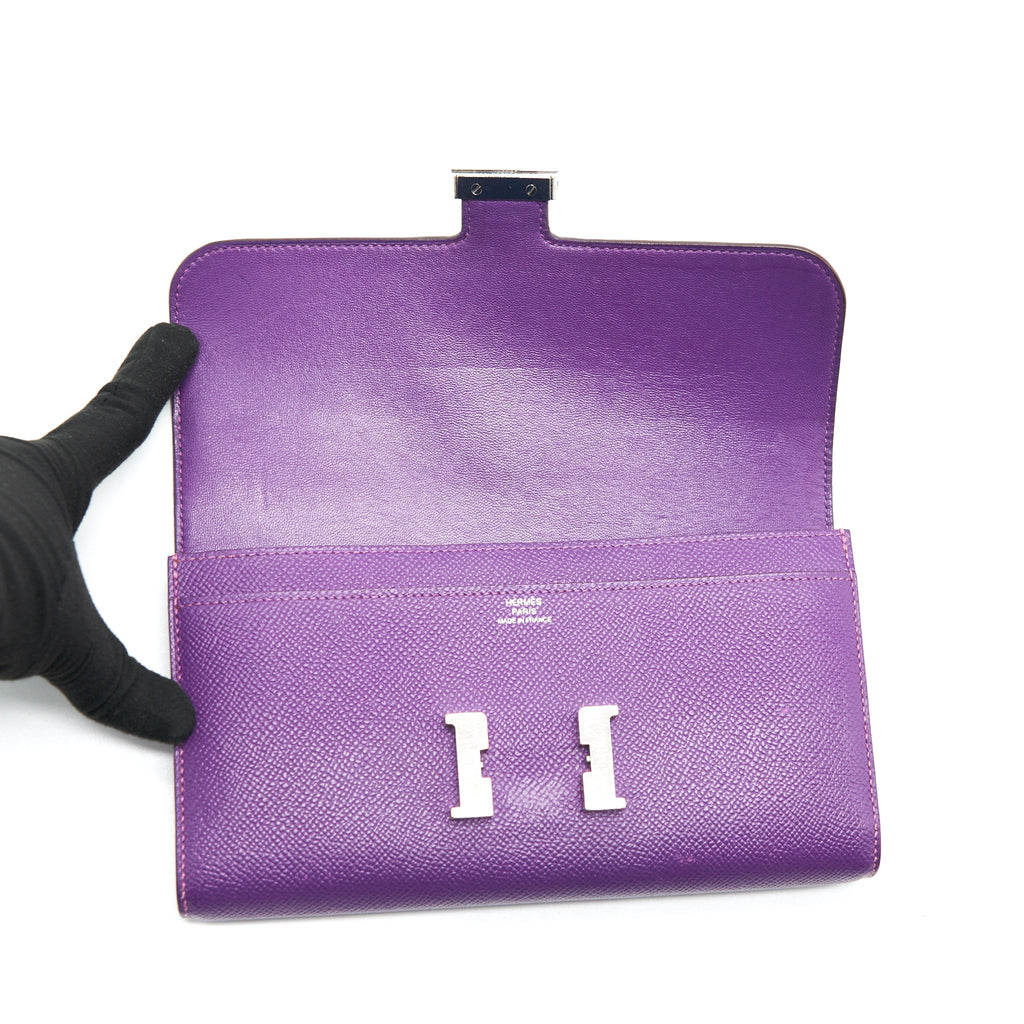HERMES CONSTANCE WALLET EPSOM PURPLE SHW