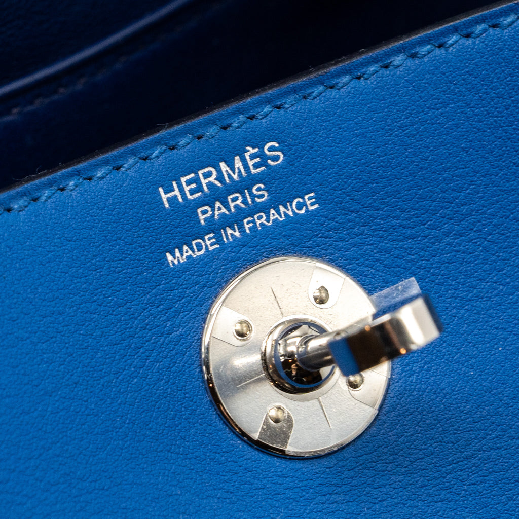 HERMES MINI LINDY SWIFT BLUE FRANCE / BLUE SAPHIR SHW