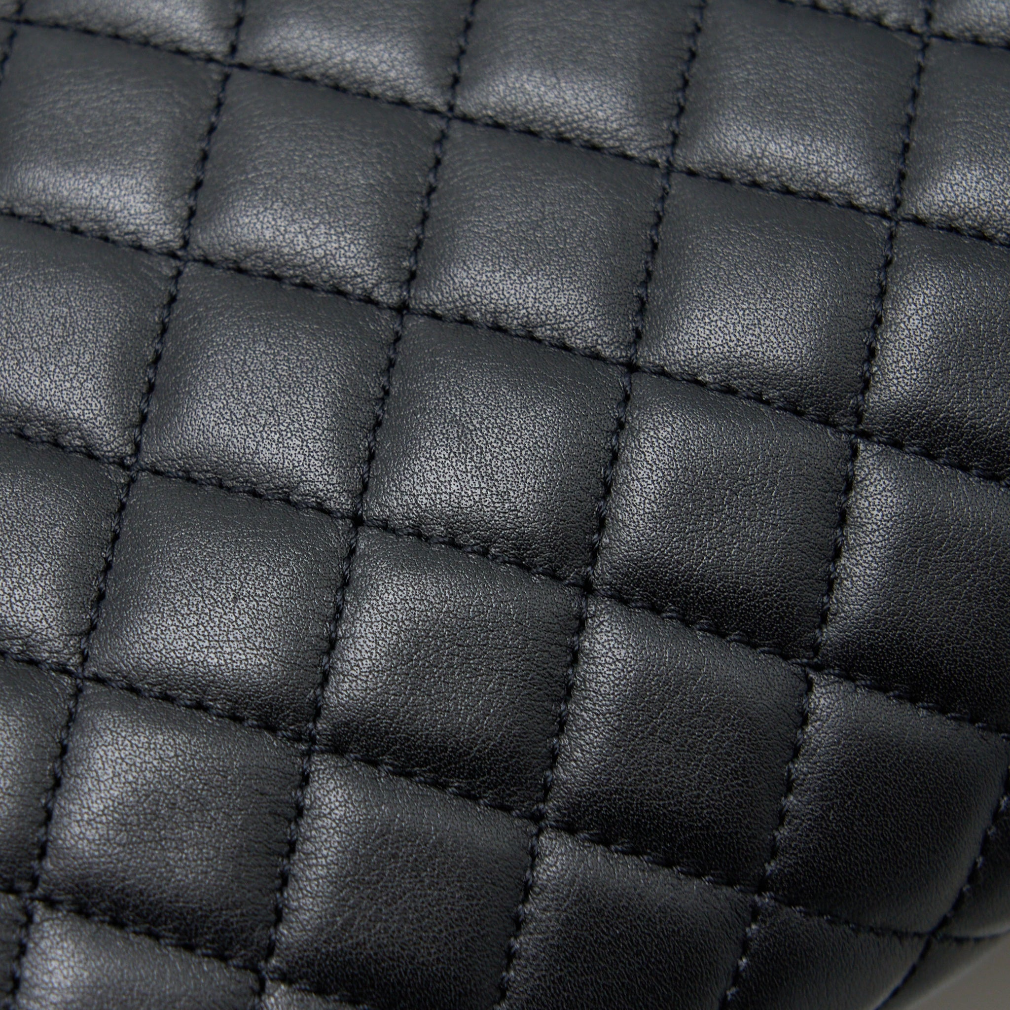 CHANEL MEDIUM BOY BAG CALFSKIN BLACK BRUSHED GHW