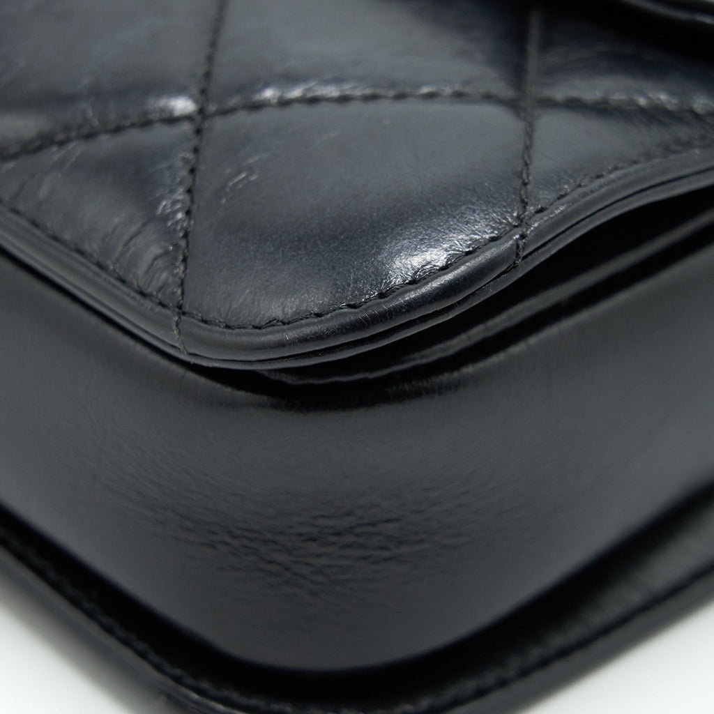 CHANEL PERFECT EDGE FLAP BAG WITH CALFSKIN RUTHENIUM GHW