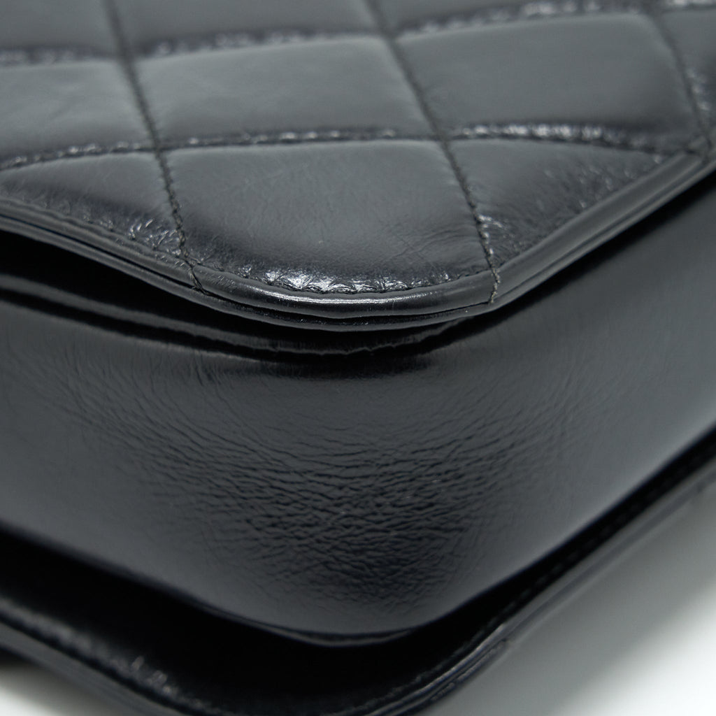 CHANEL PERFECT EDGE FLAP BAG WITH CALFSKIN RUTHENIUM GHW