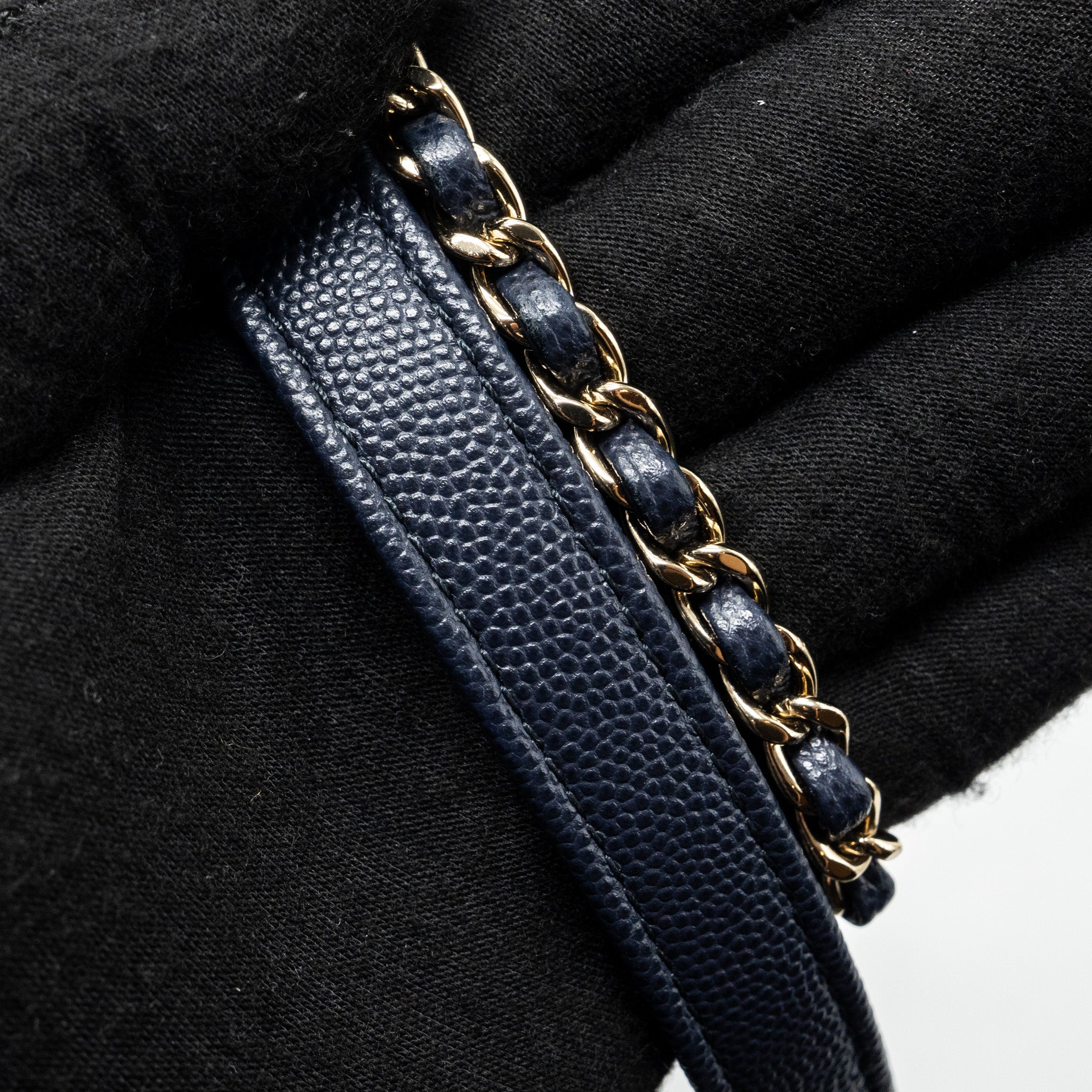 CHANEL SMALL COCO HANDLE BAG CAVIAR NAVY LGHW