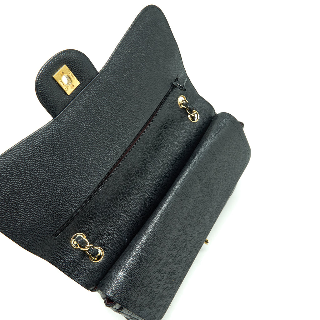 CHANEL JUMBO CLASSIC DOUBLE FLAP BAG CAVIAR BLACK GHW