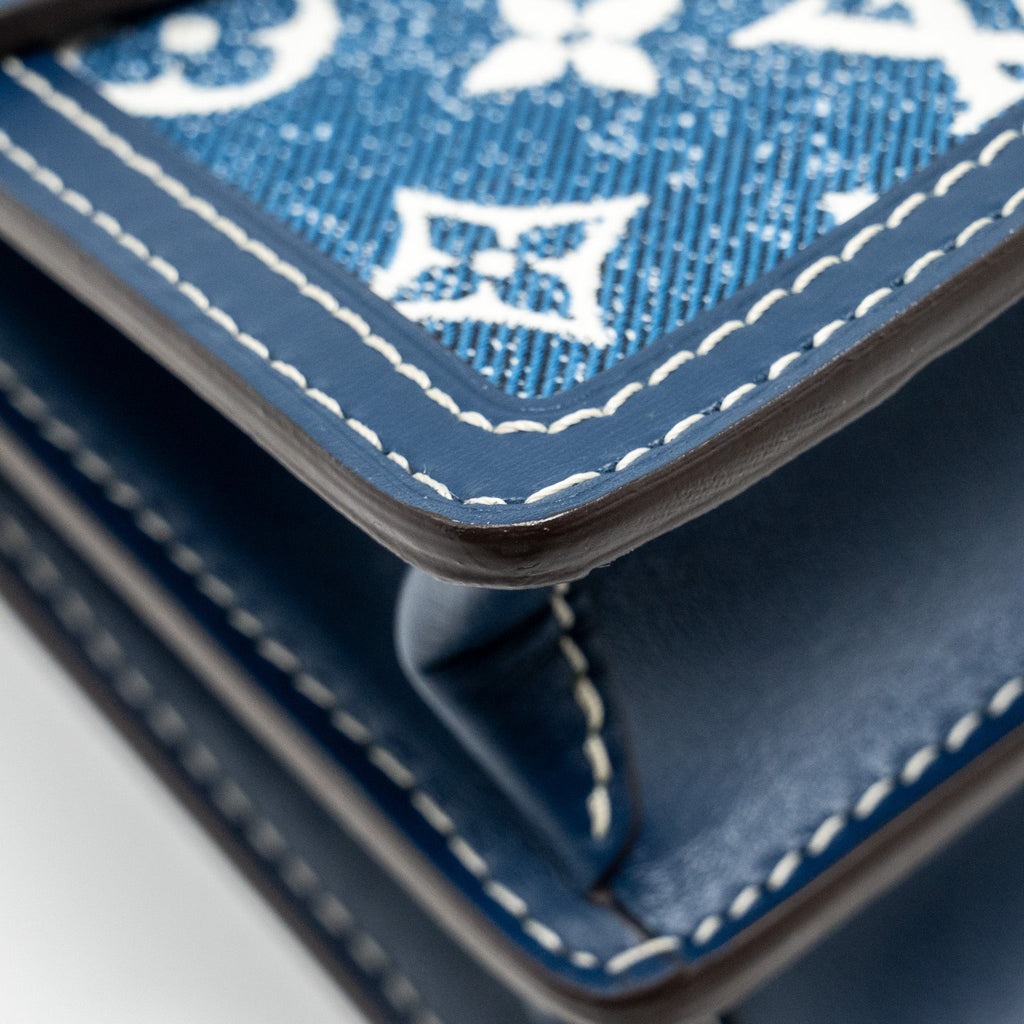 LOUIS VUITTON MINI DAUPHINE DENIM BLUE GHW
