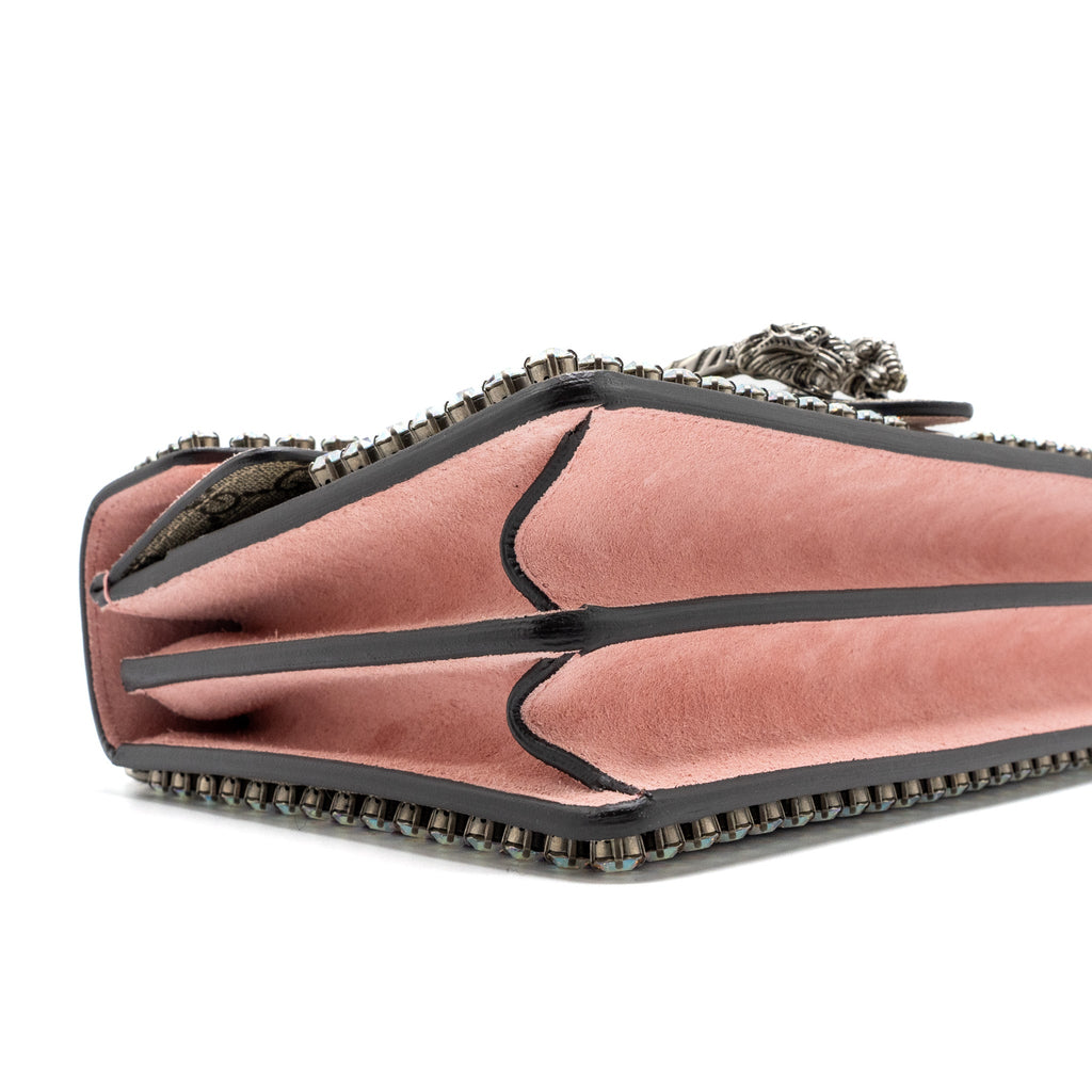 GUCCI DIONYSUS SHOULDER BAG GG SUPREME CANVAS/SUEDE PINK/BROWN LIMITED EDITION SHW
