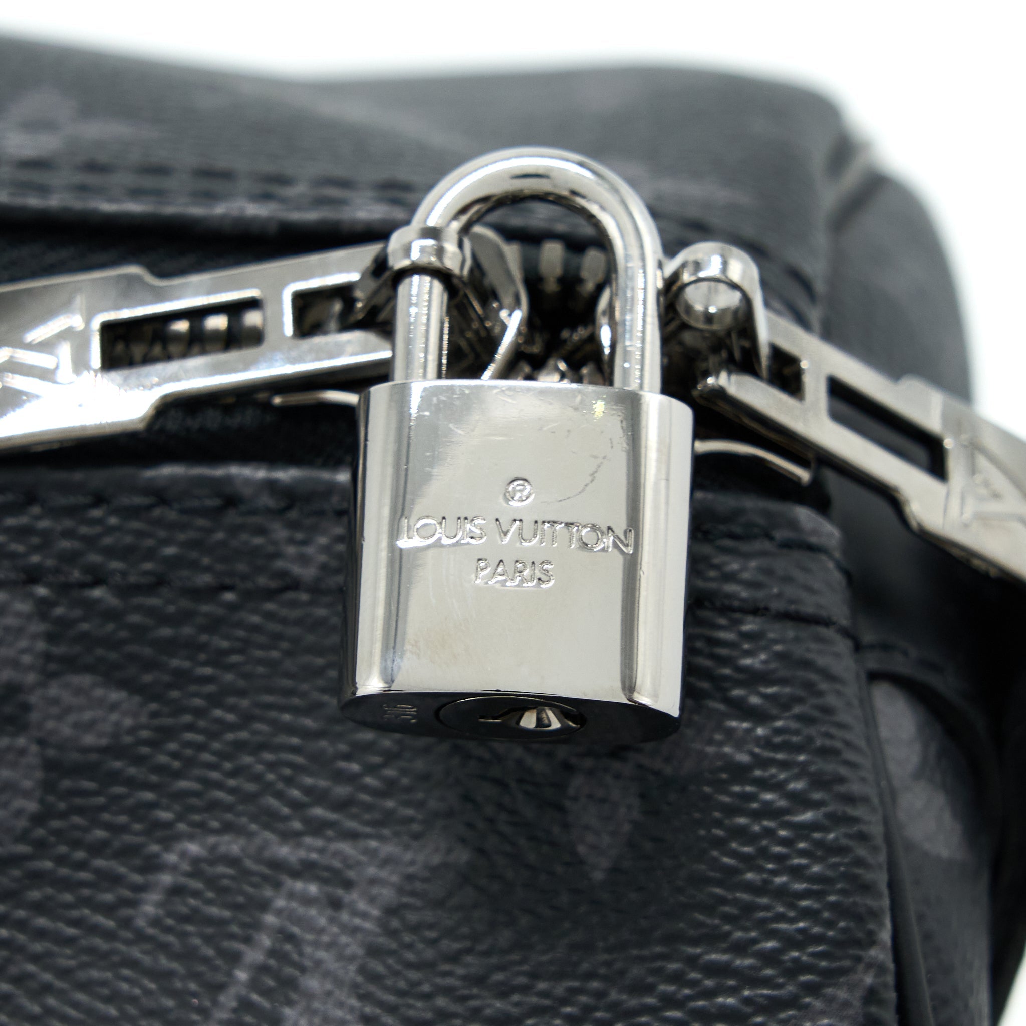 LOUIS VUITTON KEEPALL 55 WITH SHOULDER STRAP MONOGRAM ECLIPSE CANVAS SHW