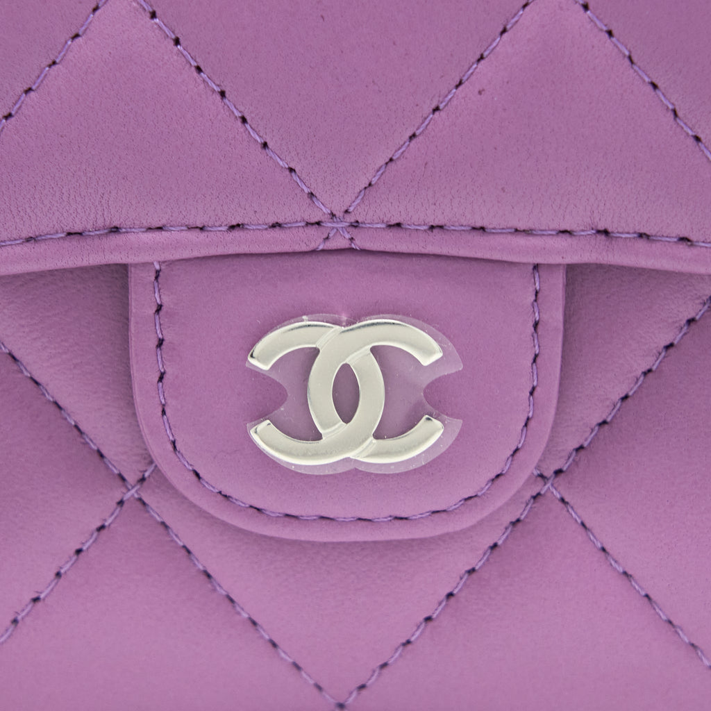 CHANEL CLUTCH ON CHAIN LAMBSKIN PURPLE SHW