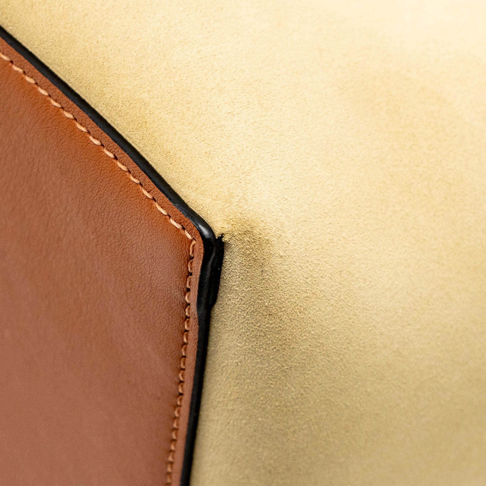 LOEWE ANAGRAM TOTE BAG SUEDE LEATHER BEIGE/BROWN