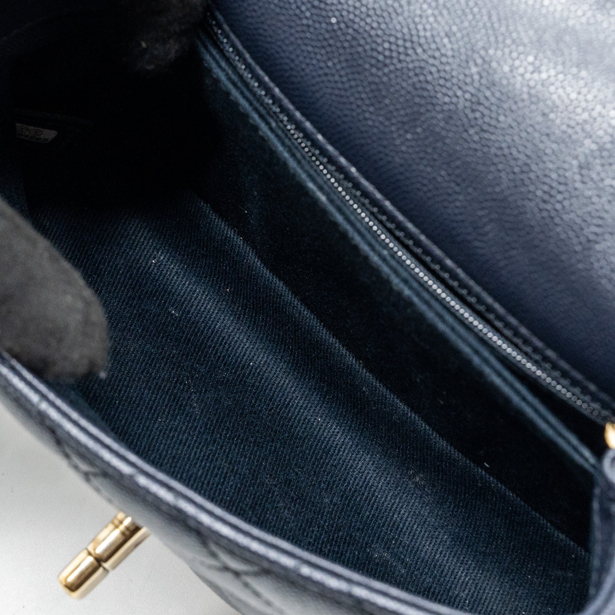 CHANEL SMALL COCO HANDLE BAG CAVIAR NAVY LGHW
