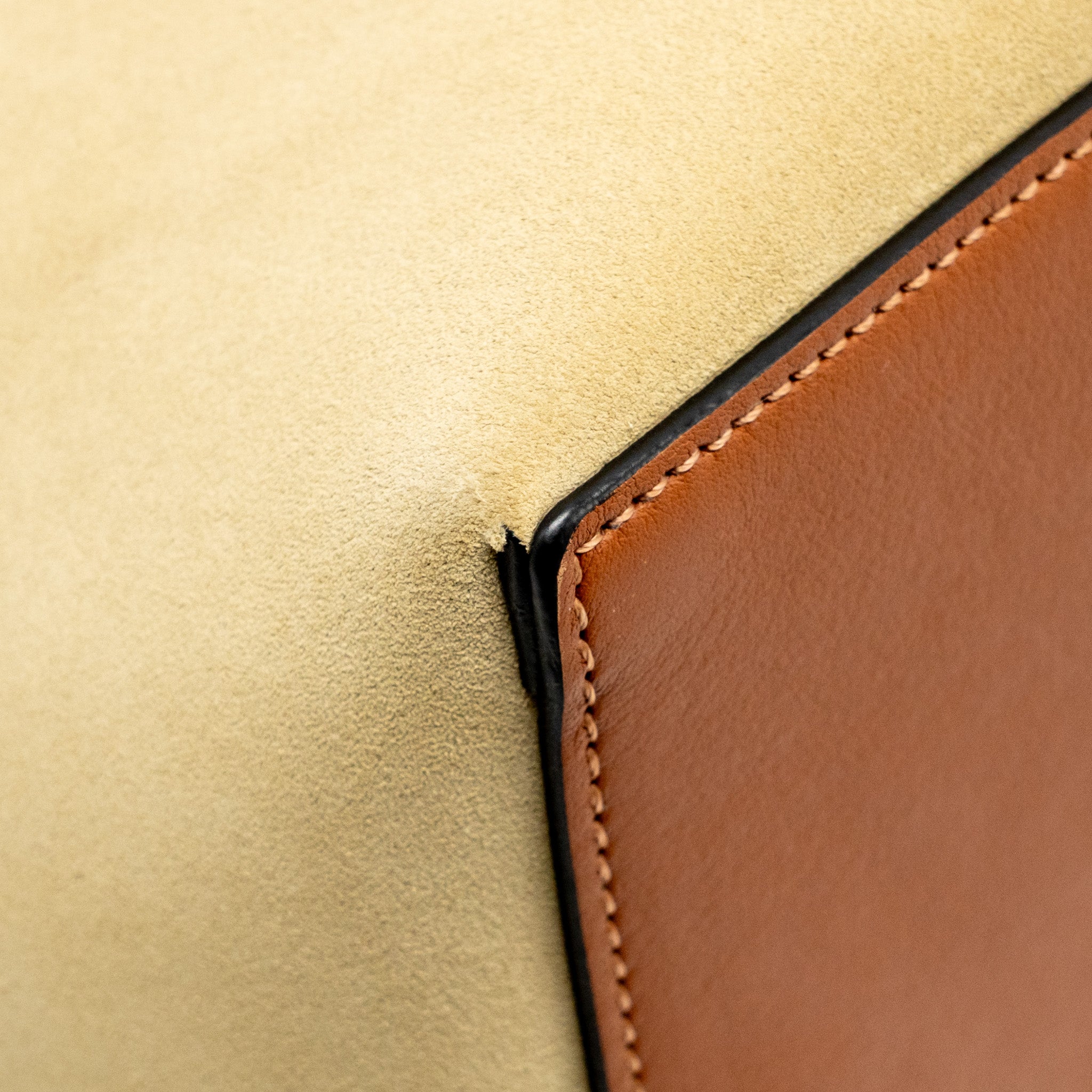 LOEWE ANAGRAM TOTE BAG SUEDE LEATHER BEIGE/BROWN
