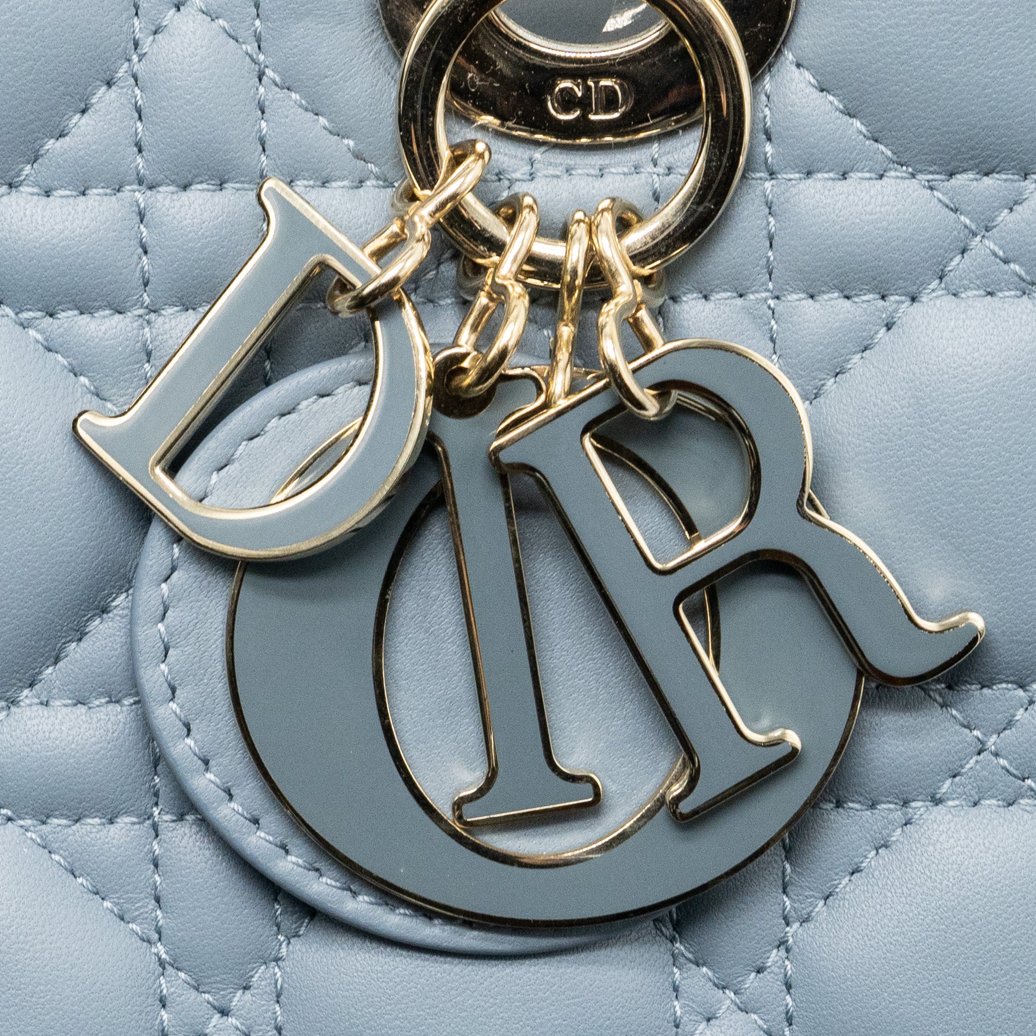 DIOR MY ABC SMALL LADY DIOR LAMBSKIN LIGHT BLUE LGHW