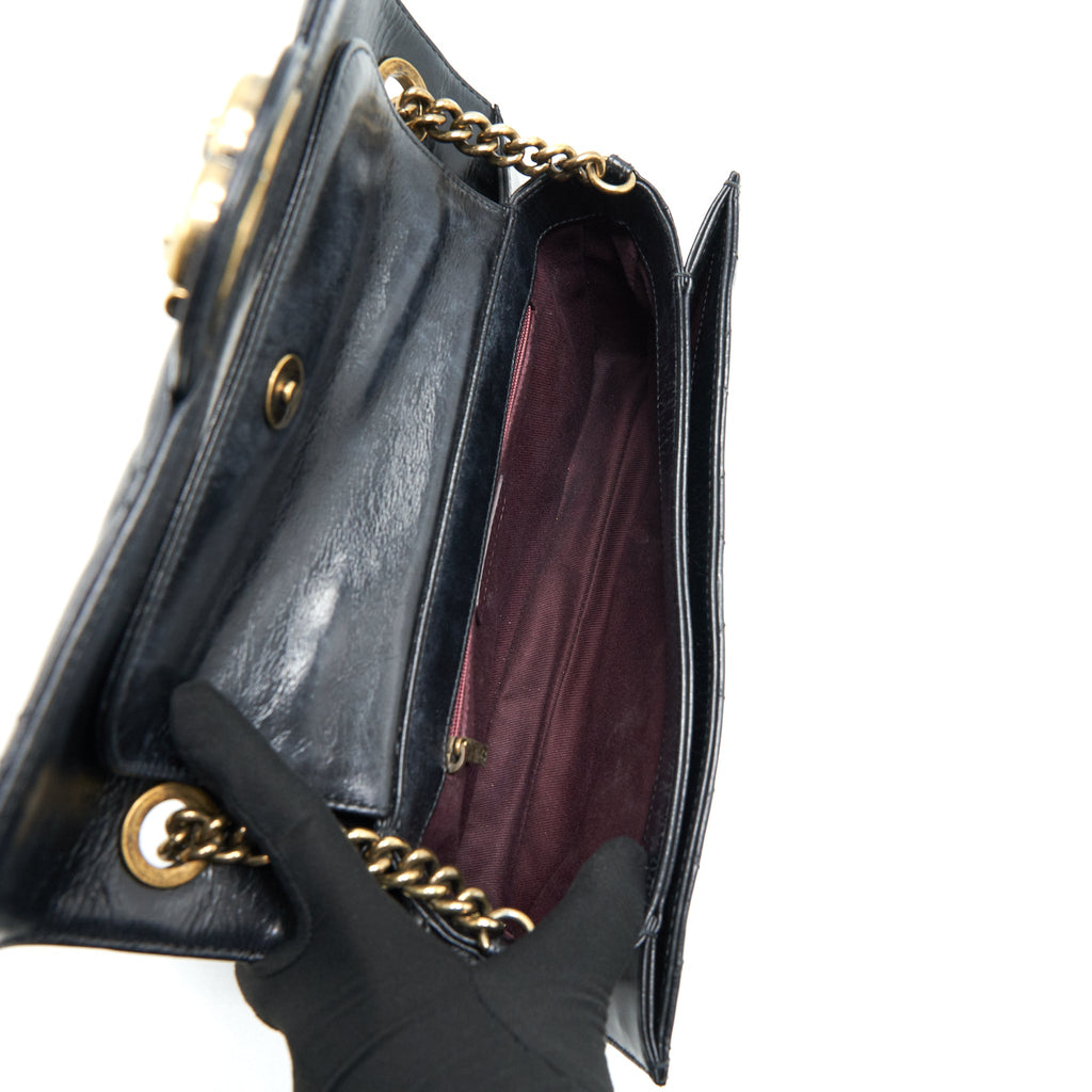 CHANEL PERFECT EDGE FLAP BAG WITH CALFSKIN RUTHENIUM GHW