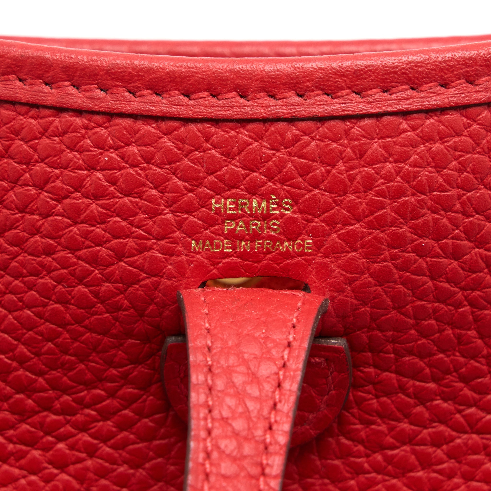 HERMES MINI EVELYNE CLEMENCE ROUGE DE COEUR GHW