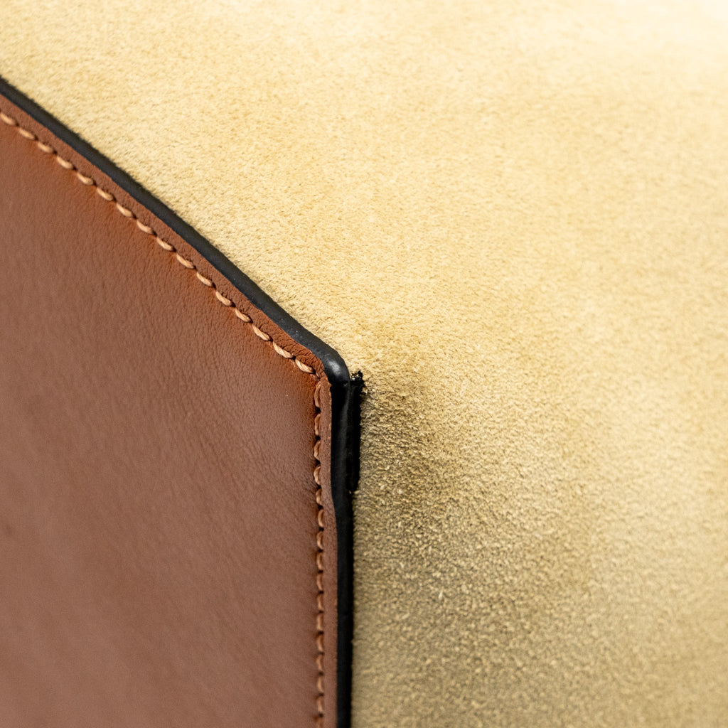 LOEWE ANAGRAM TOTE BAG SUEDE LEATHER BEIGE/BROWN