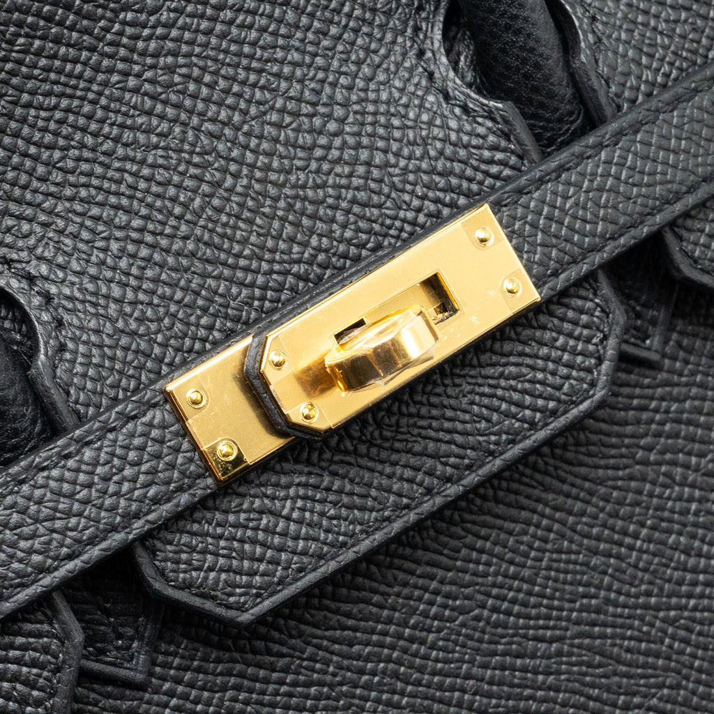 HERMES BIRKIN 25 SELLIER EPSOM BLACK GHW
