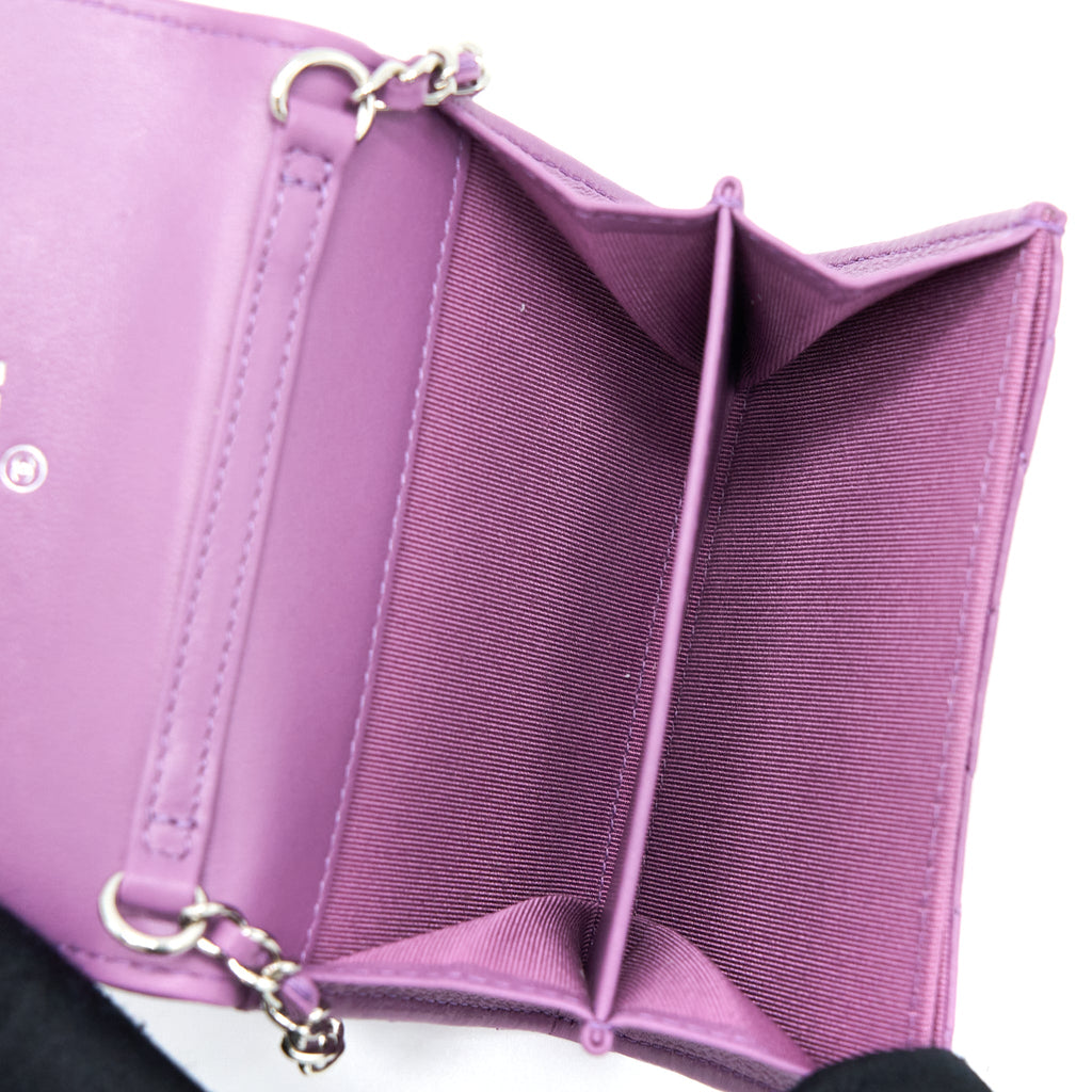 CHANEL CLUTCH ON CHAIN LAMBSKIN PURPLE SHW