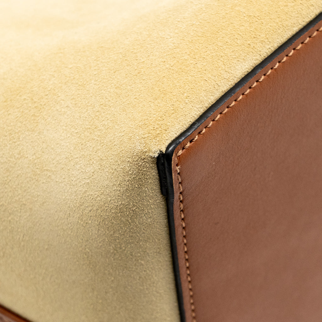 LOEWE ANAGRAM TOTE BAG SUEDE LEATHER BEIGE/BROWN