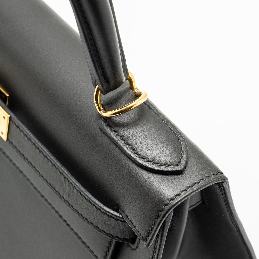 HERMES KELLY28 SOMBRERO EBENE GHW