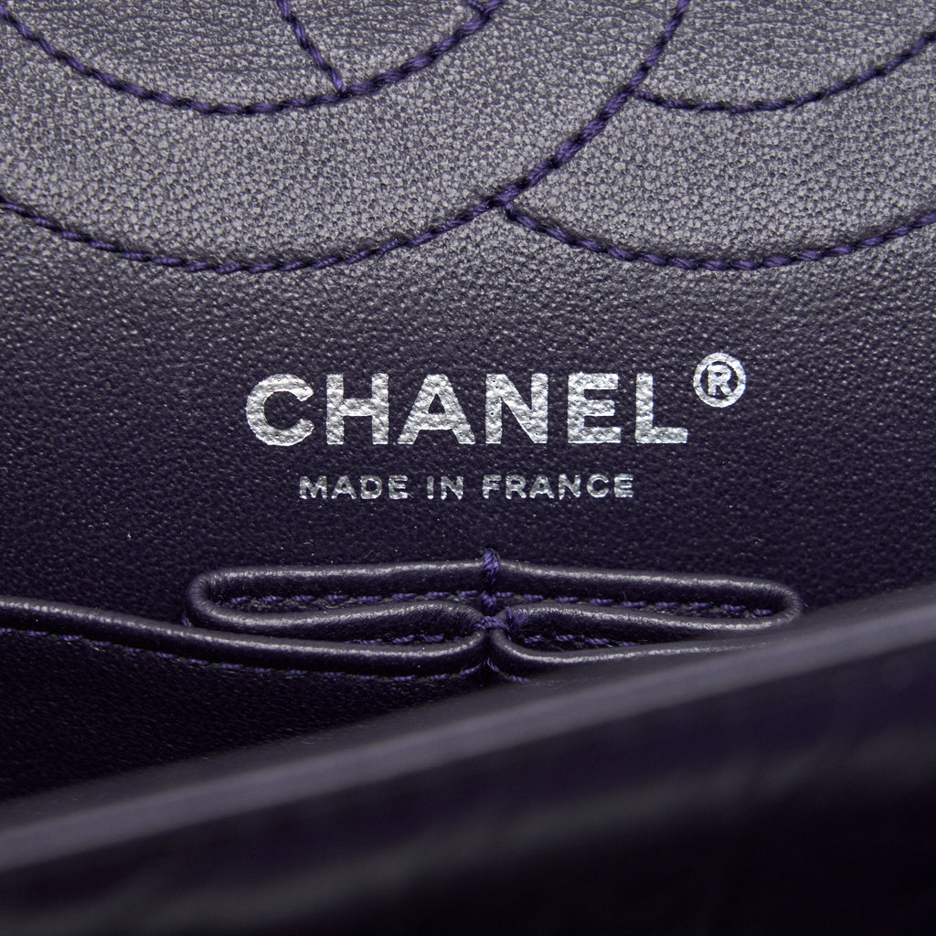 CHANEL REISSUE 226 IN DARK PURPLE WITH SILVER RUTHENIUM HARDWARE
