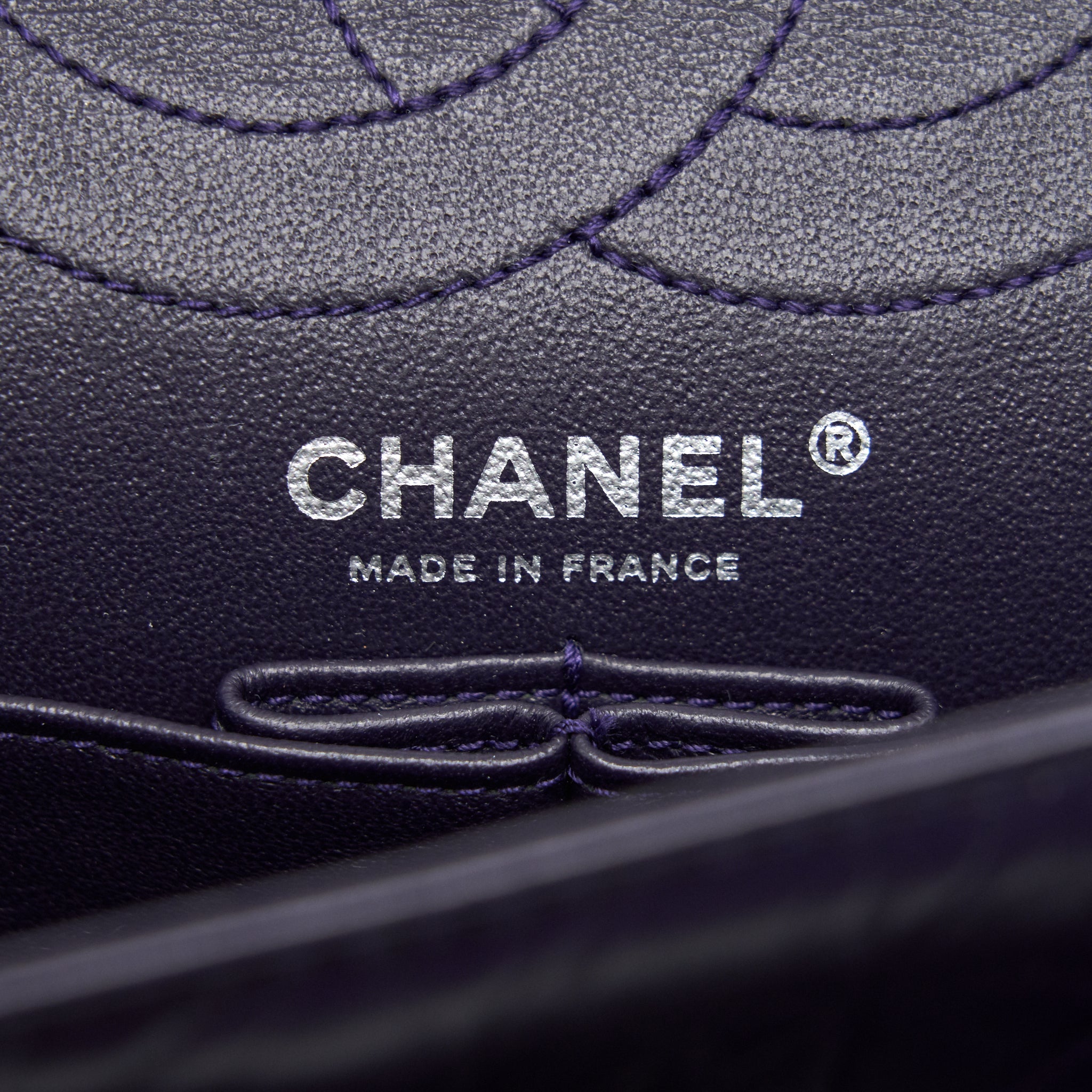 CHANEL REISSUE 226 IN DARK PURPLE WITH SILVER RUTHENIUM HARDWARE