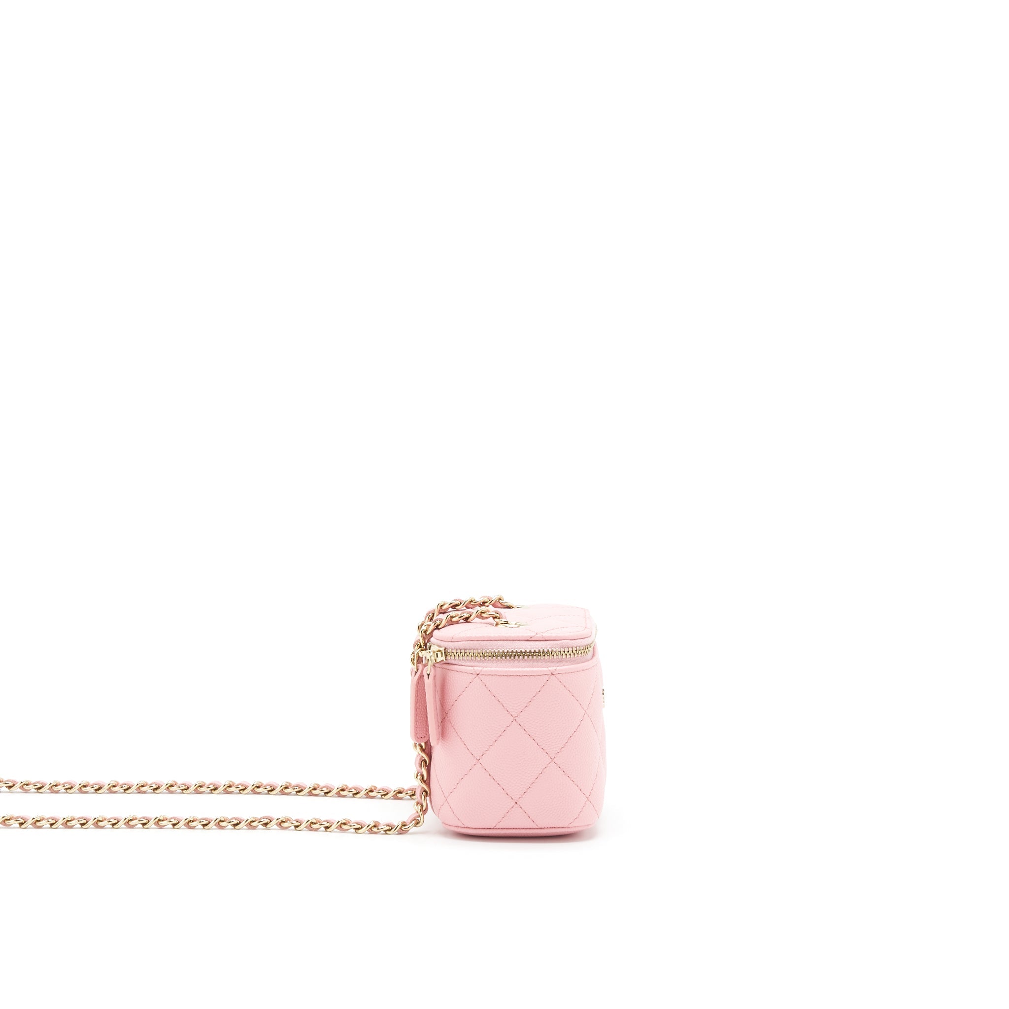 CHANEL 22C MINI VANITY WITH CHAIN CAVIAR PINK LGHW