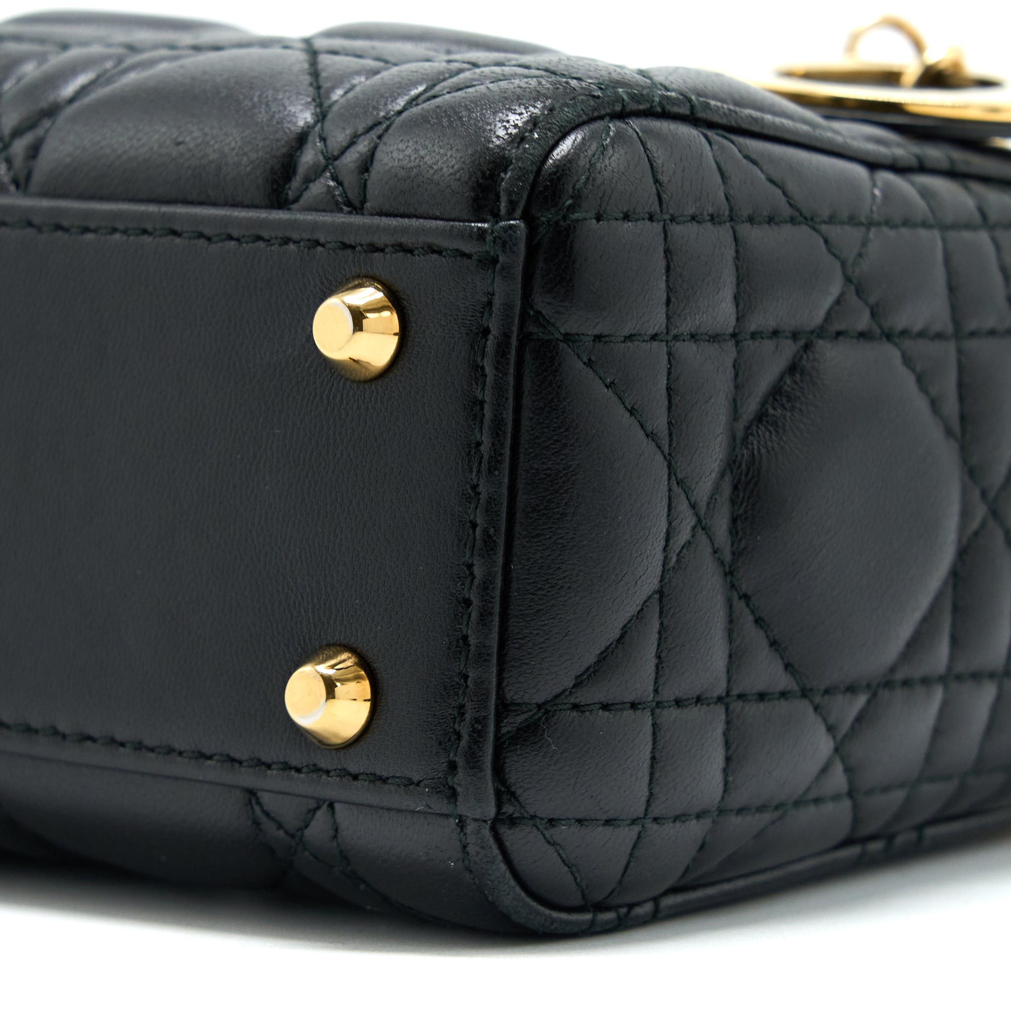 DIOR MINI LADY DIOR LAMBSKIN BLACK GHW