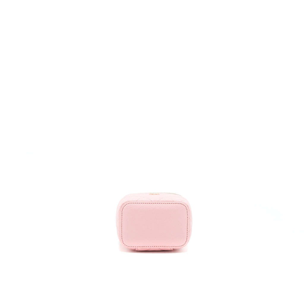 CHANEL 22C MINI VANITY WITH CHAIN CAVIAR PINK LGHW