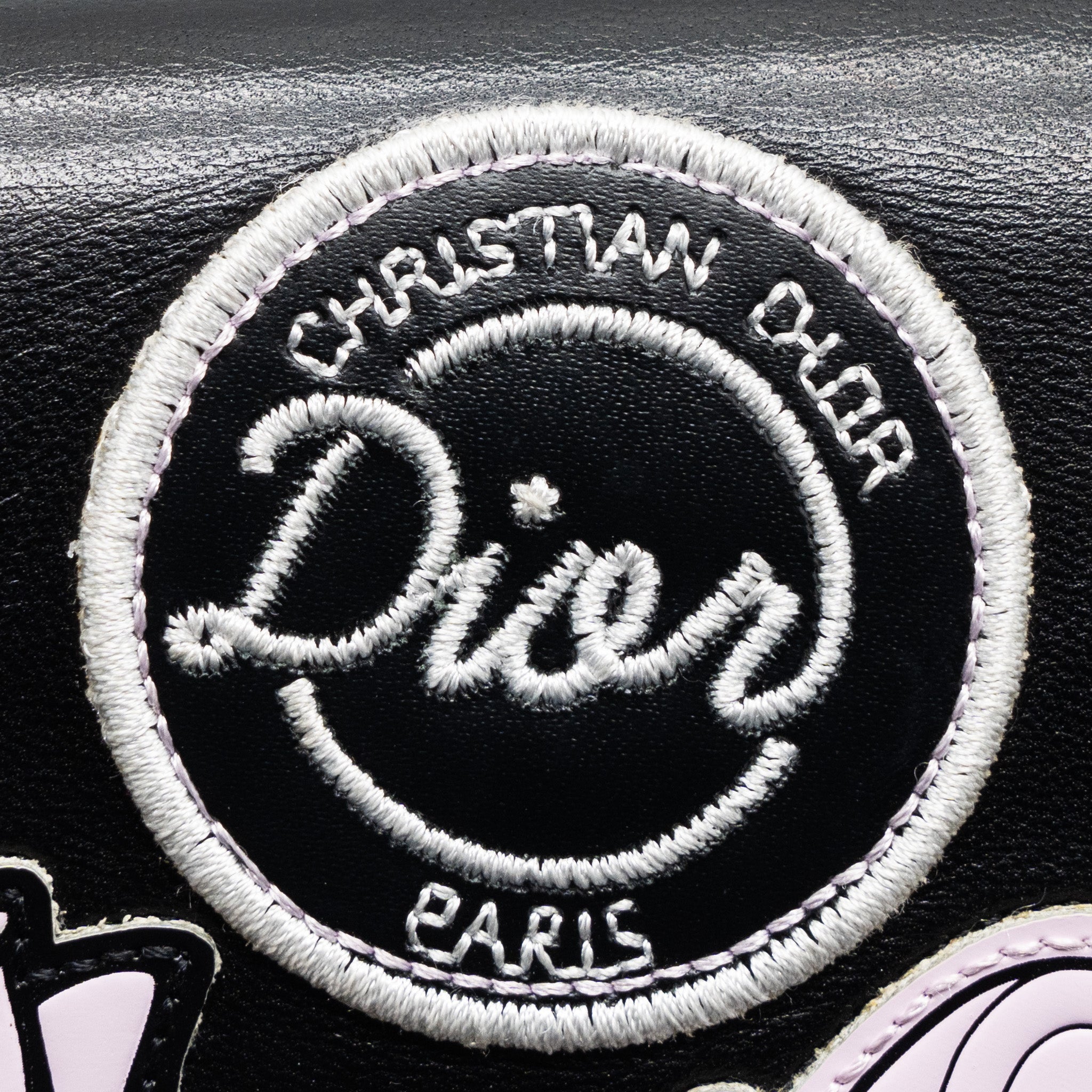 DIOR DIORAMA WALLET ON CHAIN LIMITED PRINT LAMBSKIN BLACK SHW